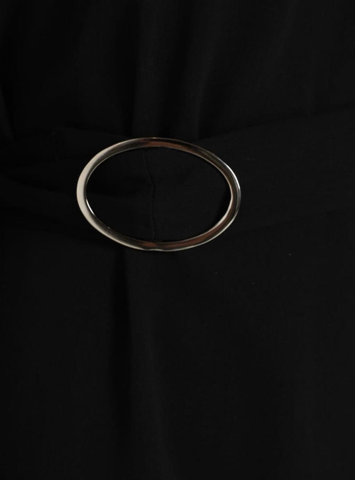 The Unbranded Brand Elegant Black Long Sleeve Tunic with Belt Detail, Size - 12 Size XL / US 12-14 / IT 48-50 - 5 Thumbnail