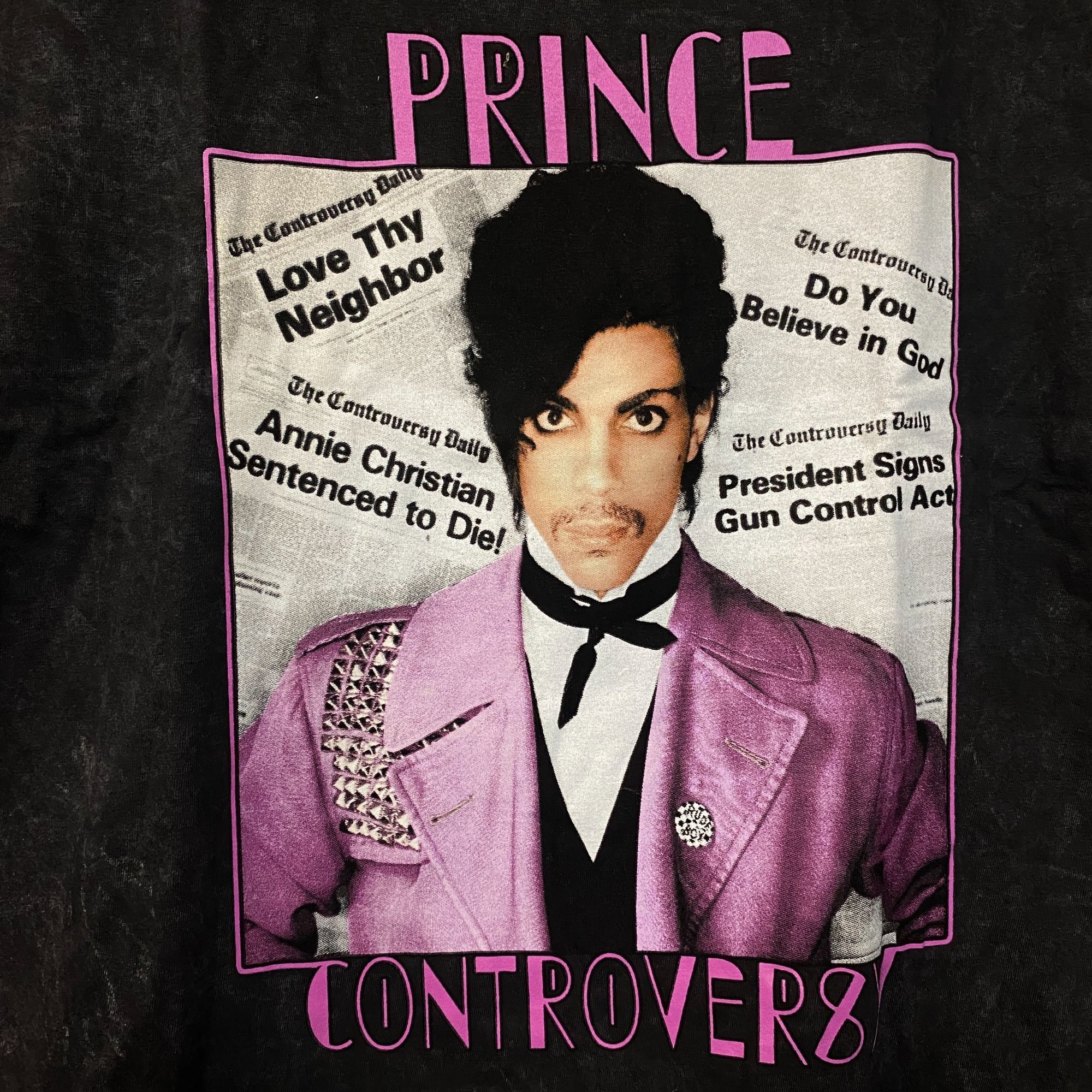 Prince Prince Controversy Washed Acid-Wash Graphic T-Shirt Large Size US L / EU 52-54 / 3 - 3 Thumbnail