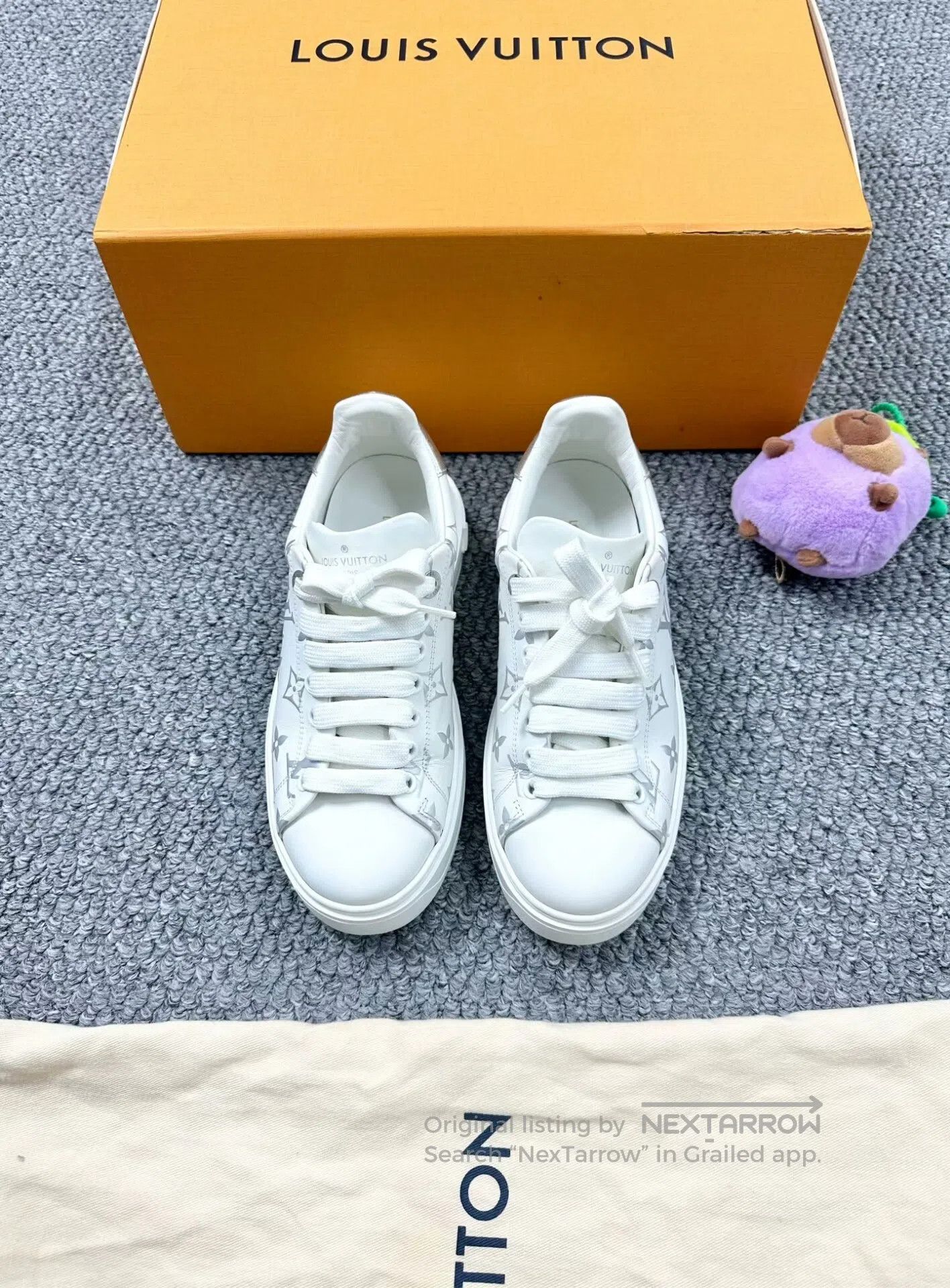 Louis Vuitton Louis Vuitton White Monogrammed Logo Leisure Sneakers| Size US 5.5 / IT 35.5 - 2 Thumbnail