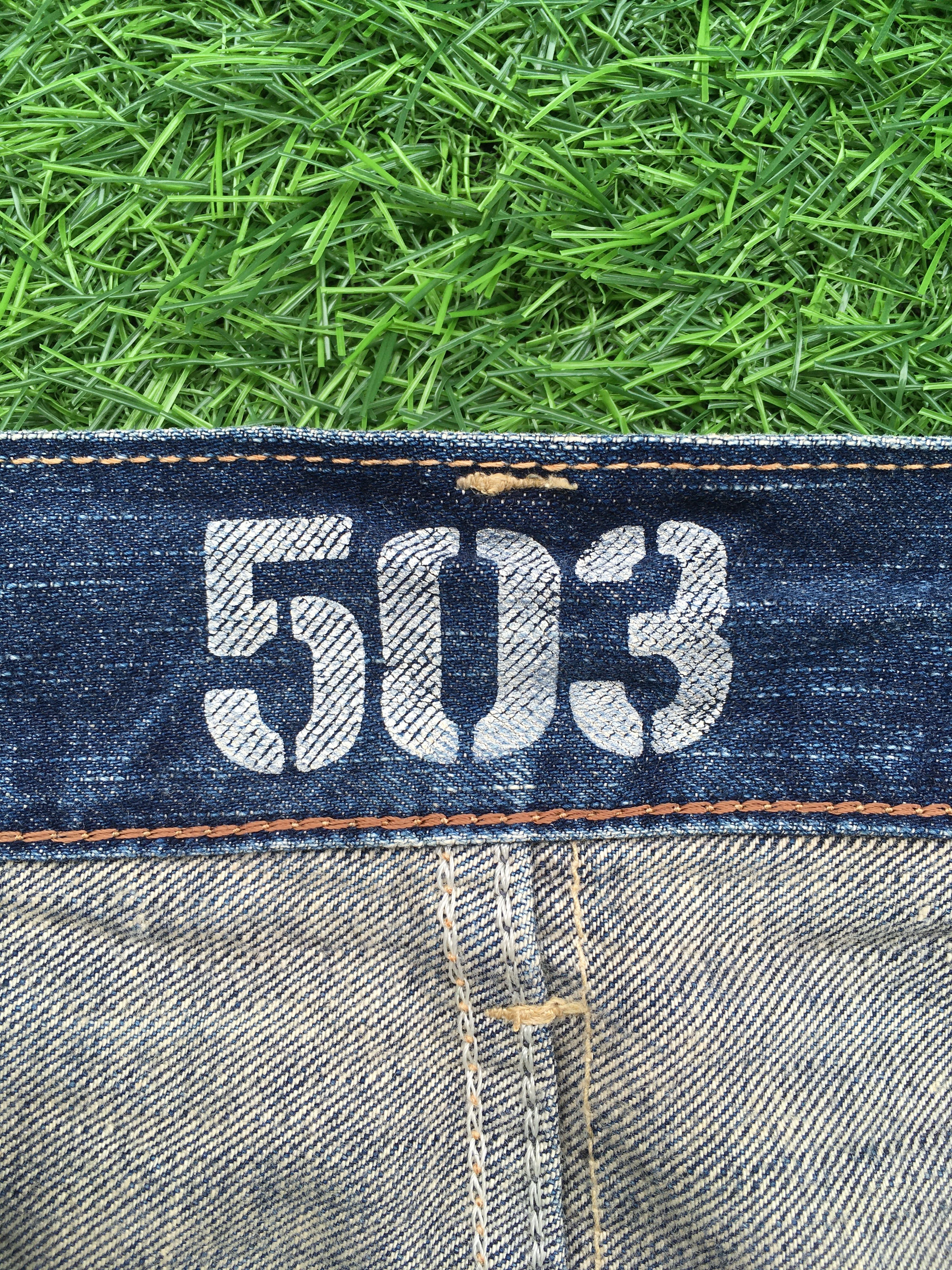 Edwin × Japanese Brand Flare 90s Style Edwin 503 Flare BlueTrip Distress Jean D-995 Size US 32 / EU 48 - 11 Thumbnail
