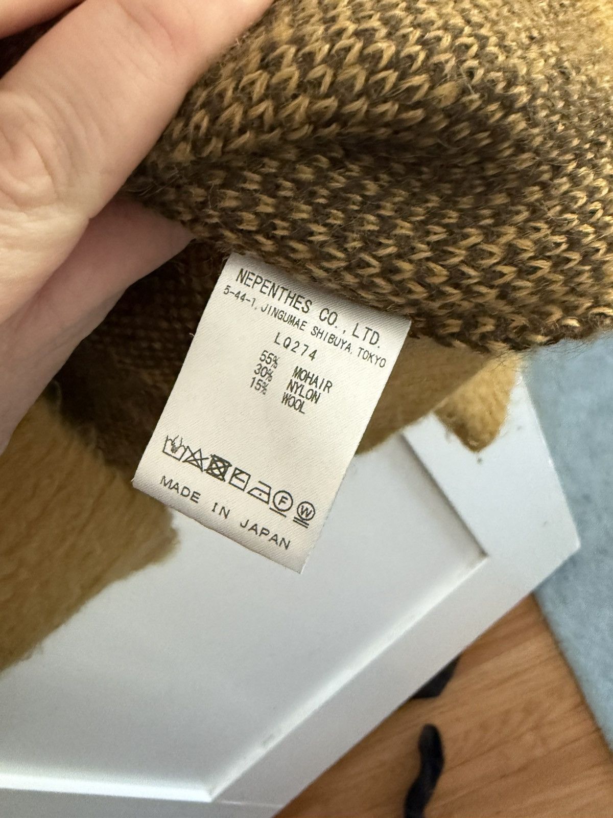 Needles Needles Mohair Cardigan Yellow and brown Large Size US L / EU 52-54 / 3 - 5 Thumbnail