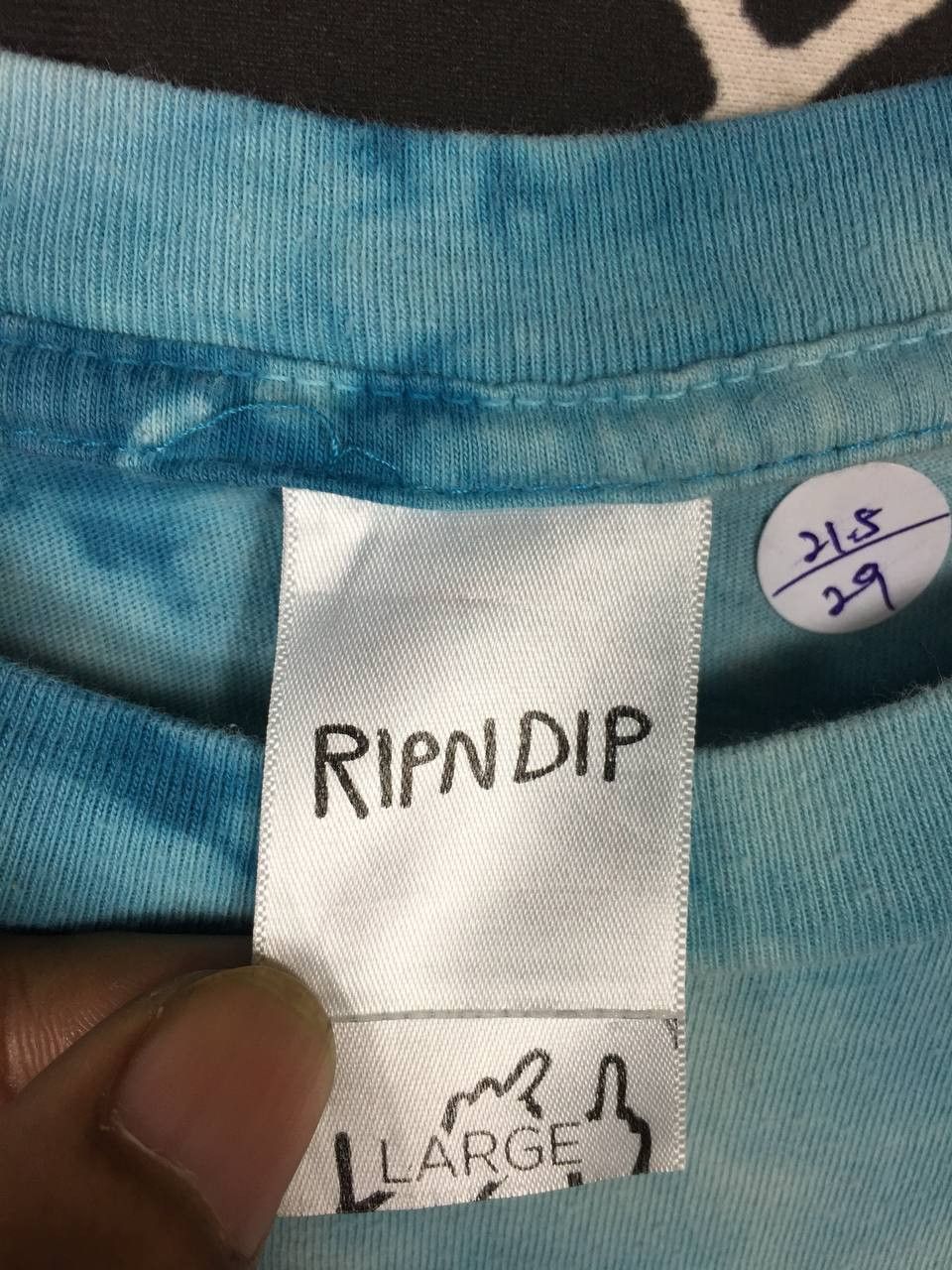 RIPNDIP Rip N Dip Lord Nermal Blue Wash Tie Dye Pocket Tee Size US L / EU 52-54 / 3 - 7 Thumbnail