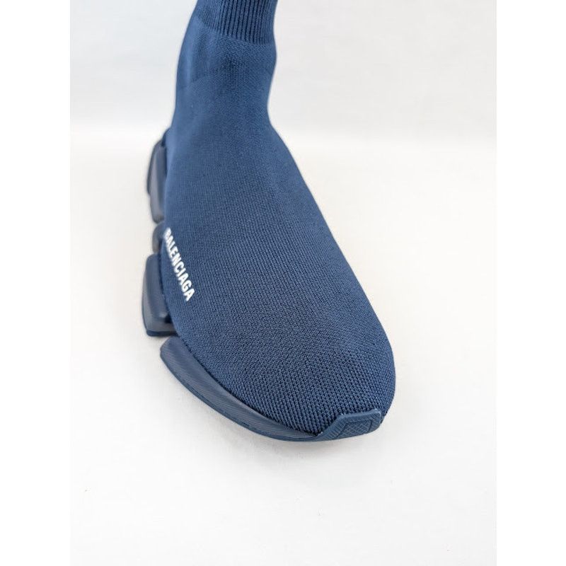 Balenciaga o1rshd1 Speed 2.0 Graffiti Sneakers in Navy Size US 8 / EU 41 - 4 Thumbnail