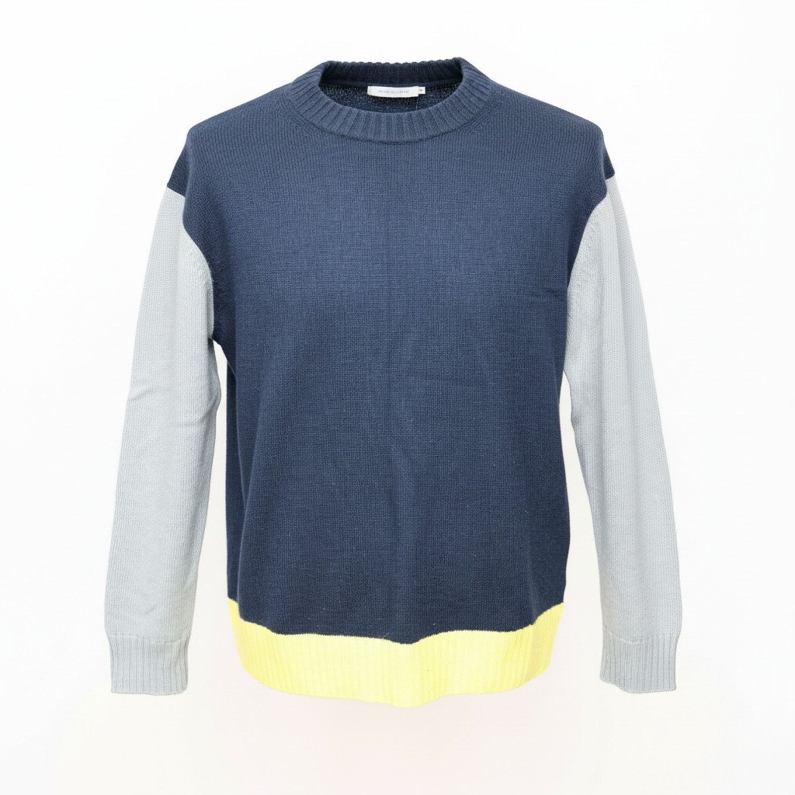 Cos COS Blue/Grey/Yellow Contrast Panel Cashmere Jumper Size M Size M / US 6-8 / IT 42-44 - 2 Thumbnail