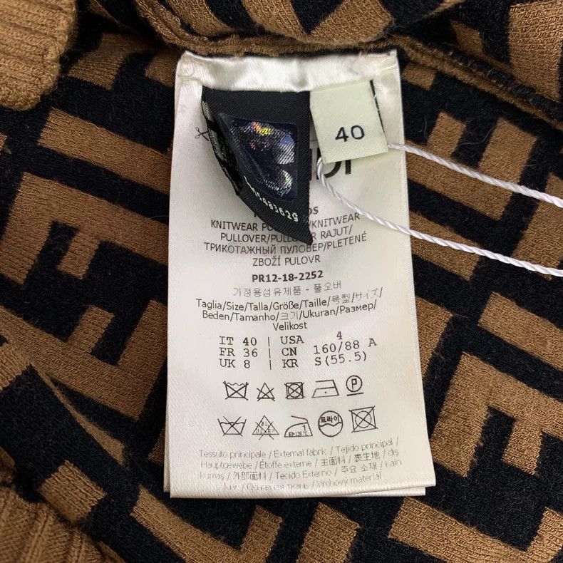Fendi FENDI Dark brown striped logo letter full-print crewneck s Size XS / US 0-2 / IT 36-38 - 6 Thumbnail