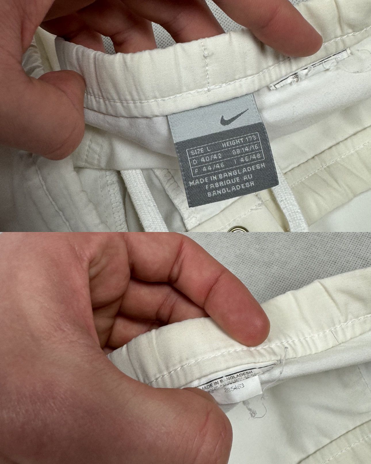 Nike × Vintage Nike Men's White Swoosh Pockets Athletic Sports Shorts Large Size US 30 / EU 46 - 2 Thumbnail