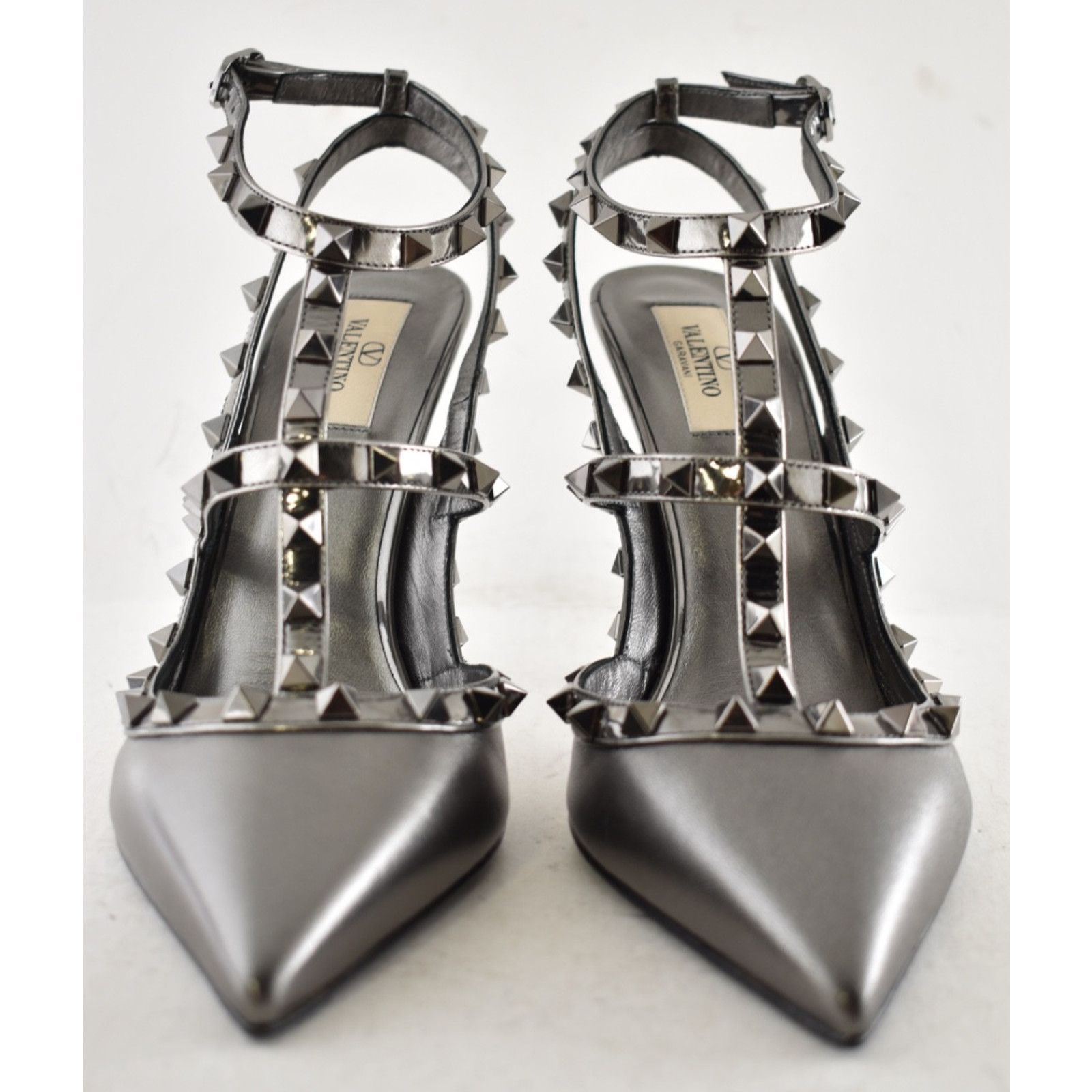 Valentino Valentino Rockstud 100mm Anthracite Grey T-Strap Pump 40 Size US 10 / IT 40 - 10 Thumbnail