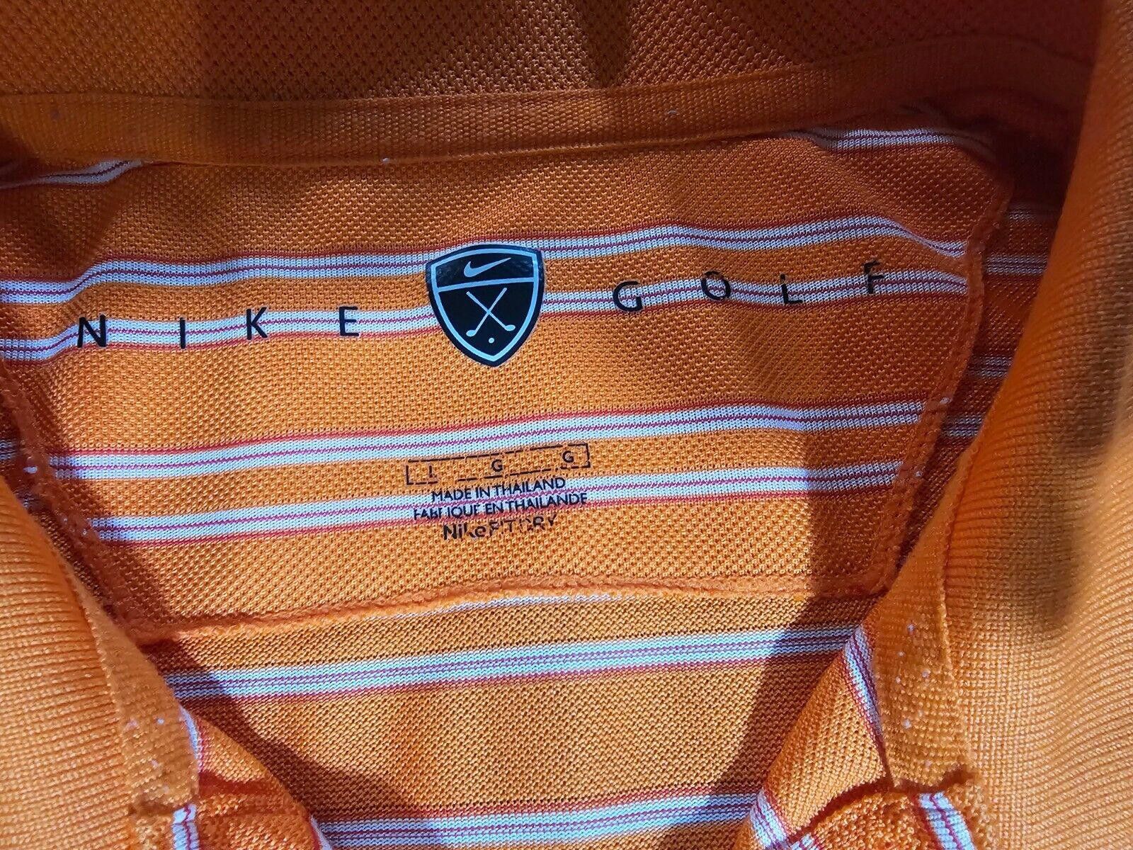 Nike Broadlands Golf Club Nike Polo shirt large orange striped Size US L / EU 52-54 / 3 - 3 Thumbnail