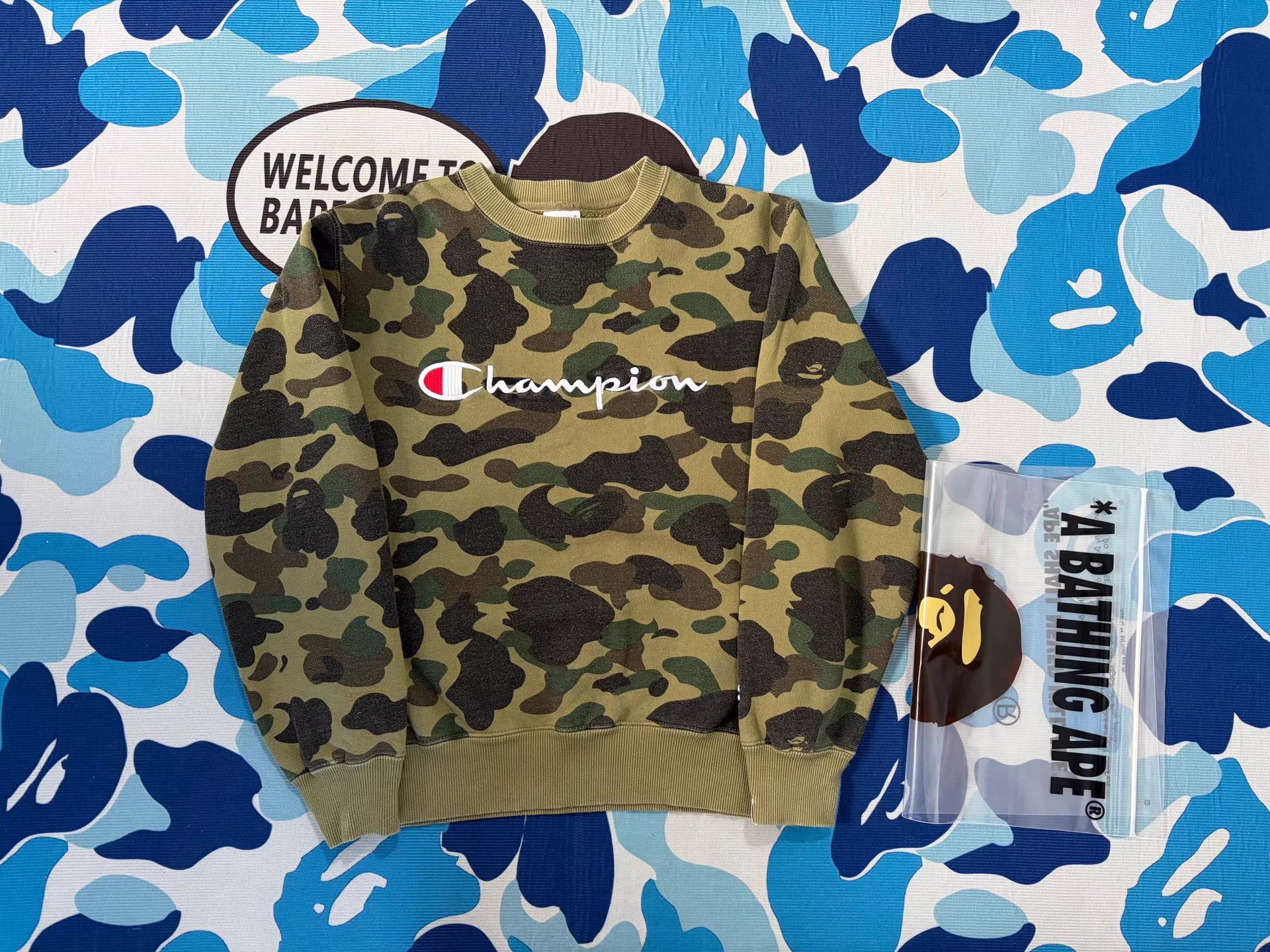 Bape Bape x Champion Camo Hoodie Size US S / EU 44-46 / 1 - 1 Thumbnail