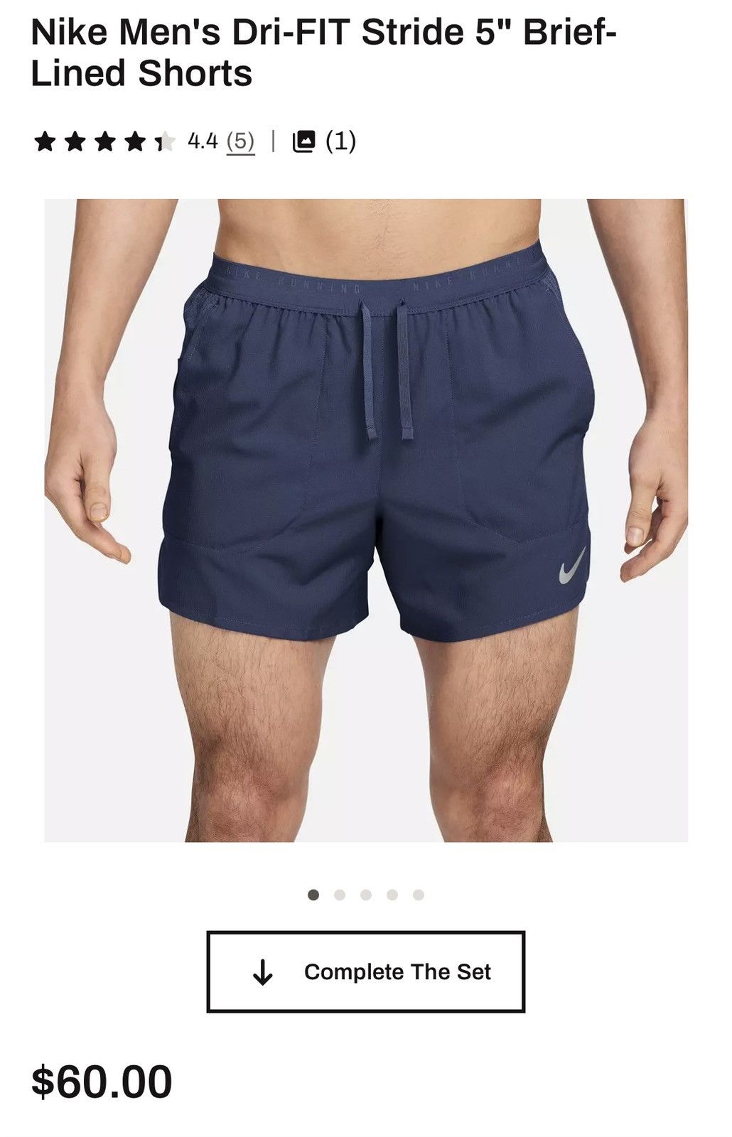 Nike Nike Stride Running Dri Fit Shorts 5” Size US 30 / EU 46 - 3 Thumbnail