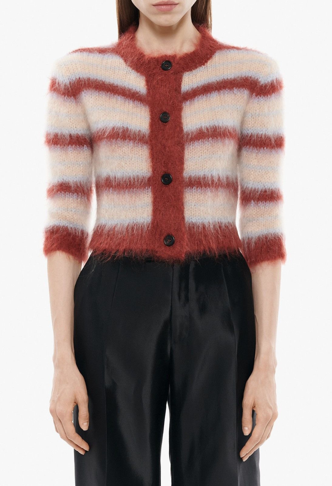 Marni Last Marni Striped Button-Up Mohair Blend Cardigan Size M / US 6-8 / IT 42-44 - 1 Thumbnail