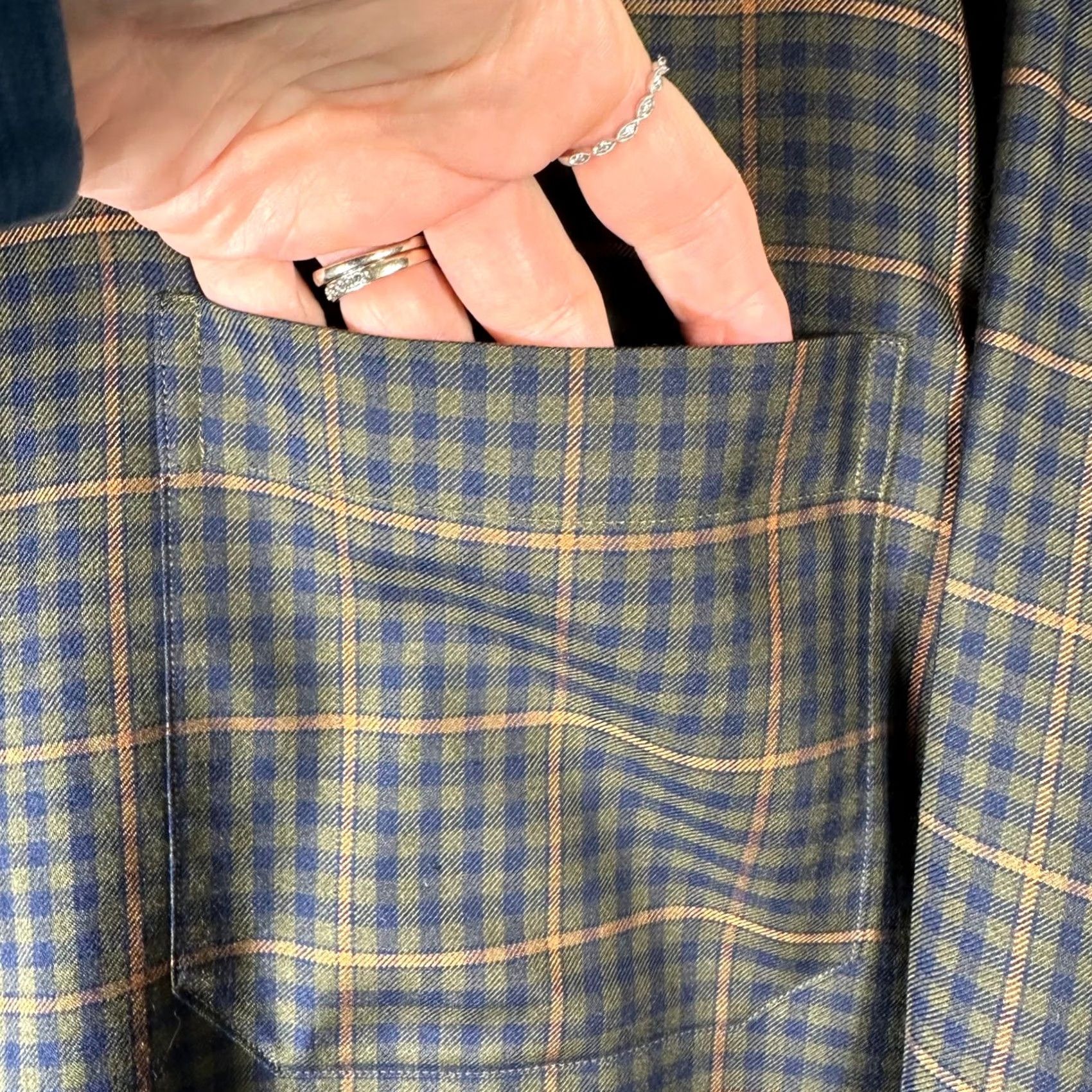 Orvis Orvis Signature Collection Mens Plaid Shirt Green Blue M Button Down Silk Wool Size US M / EU 48-50 / 2 - 3 Thumbnail