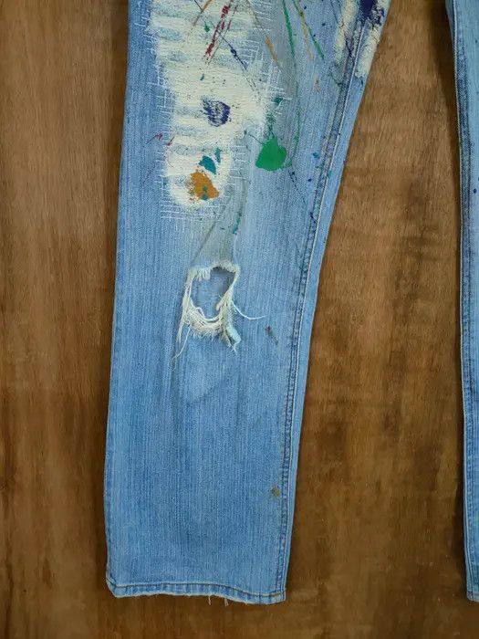 Japanese Brand Exhibitionist Japan distressed sashiko denim #46-754DLL Size US 30 / EU 46 - 7 Thumbnail
