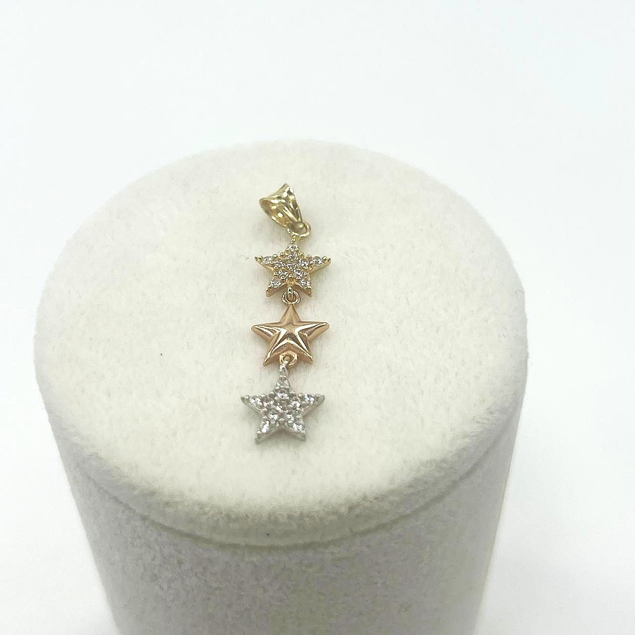Other 14K Tri-Color Gold Star Pendant – Yellow, Rose, and White Size ONE SIZE - 2 Thumbnail
