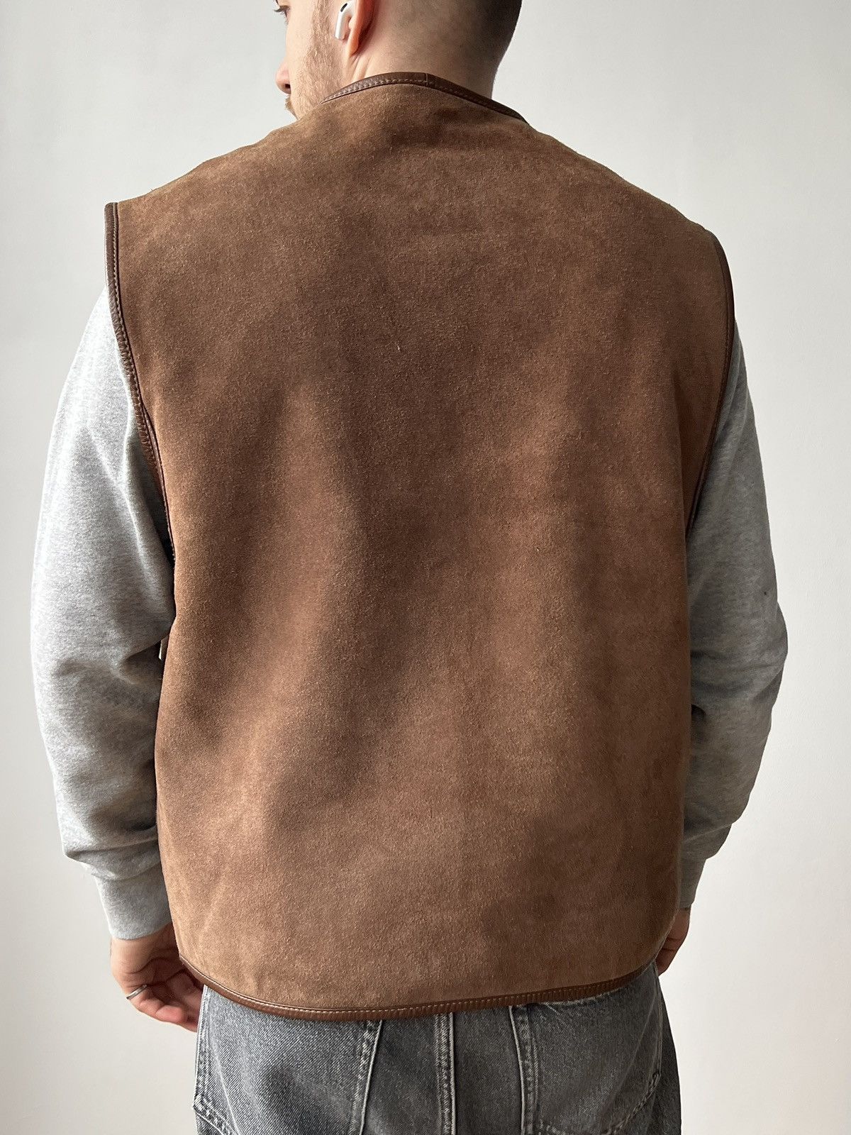 Diesel Rare Diesel LTD Leather Sheepskin Brown Vest Size XL-XXL Size US XL / EU 56 / 4 - 3 Thumbnail
