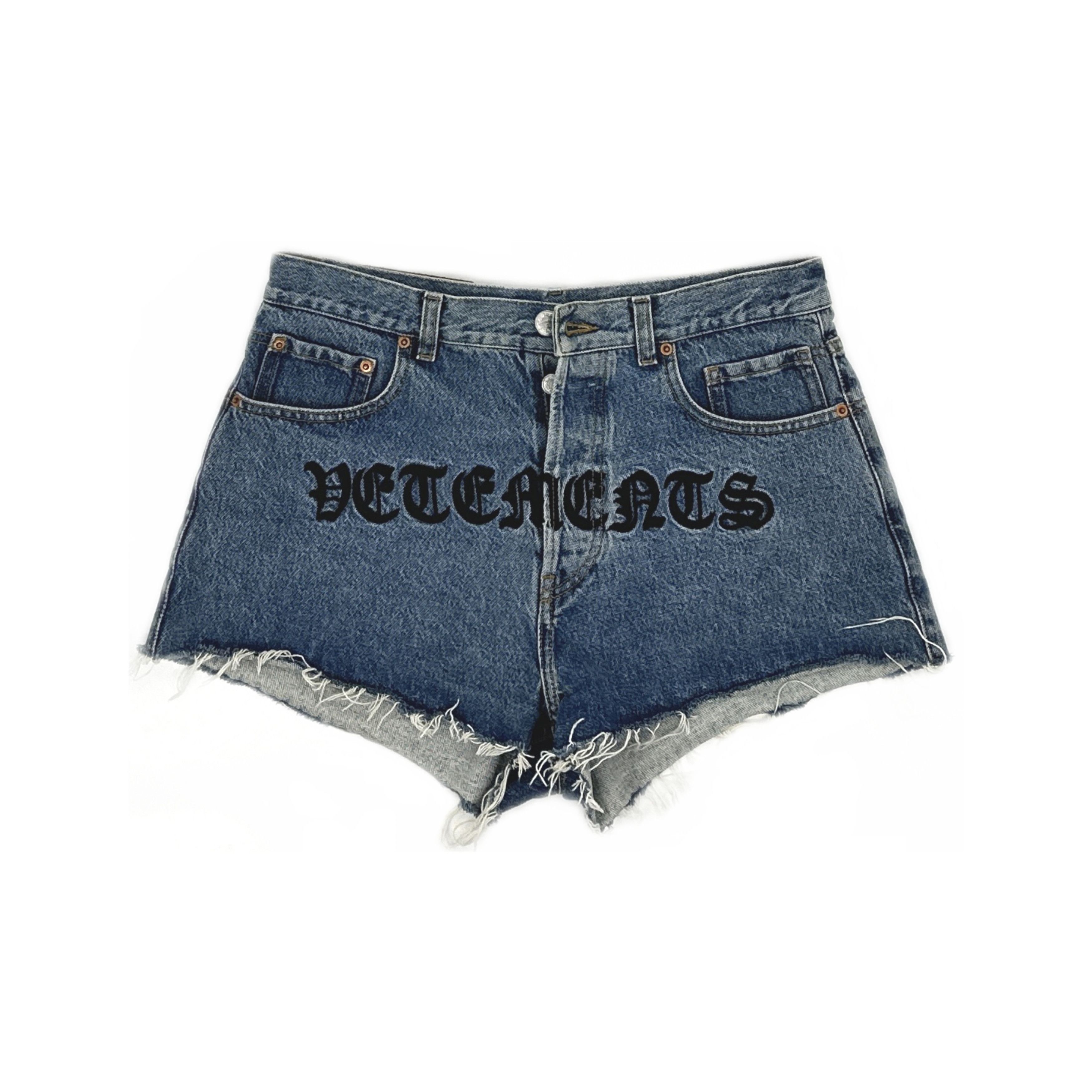 Vetements Vetements Logo Embroidered Denim Shorts Size M Size 28" / US 6 / IT 42 - 1 Thumbnail
