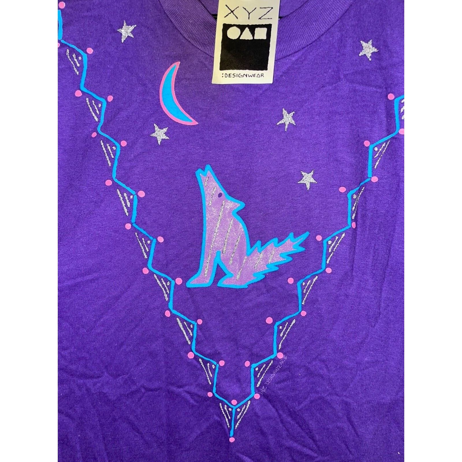 Hanes × Vintage Vintage Coyote Howling Shirt XYZ Art Artwork Tee 80s VTG XL Size US XL / EU 56 / 4 - 3 Thumbnail