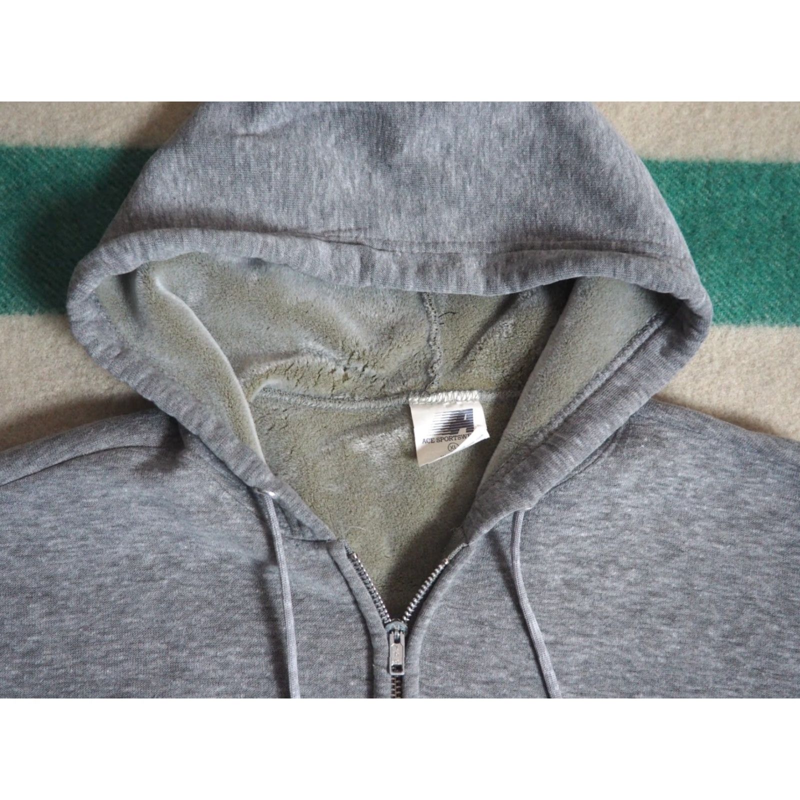 Essentials VINTAGE Ace Sportswear Hoodie Full Zip Mens XL Gray 80s 90s Essential Sweatshirt Size US XL / EU 56 / 4 - 3 Thumbnail