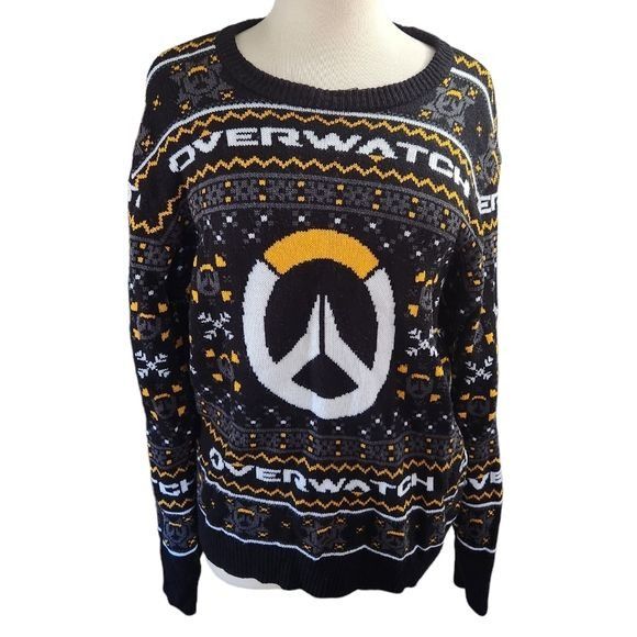 Other Overwatch Large Black Yellow Ugly Christmas Sweater Grailed