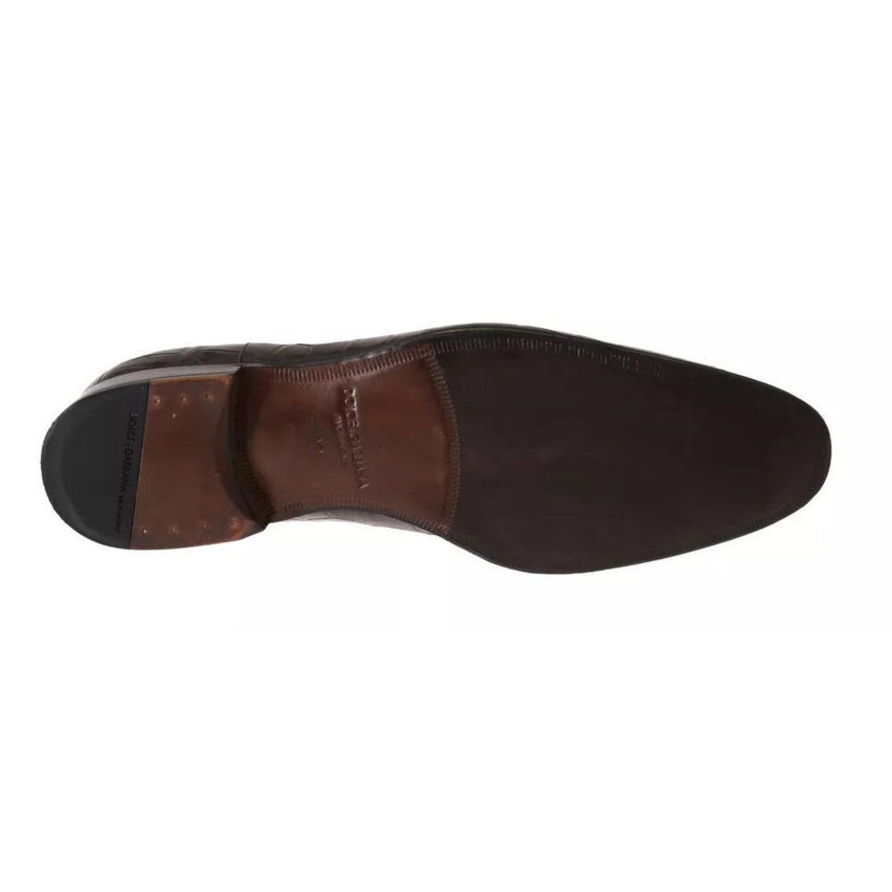 Dolce & Gabbana Dolce & Gabbana Brown Patterned Leather Dress Formal Shoes Size US 11 / EU 44 - 4 Thumbnail