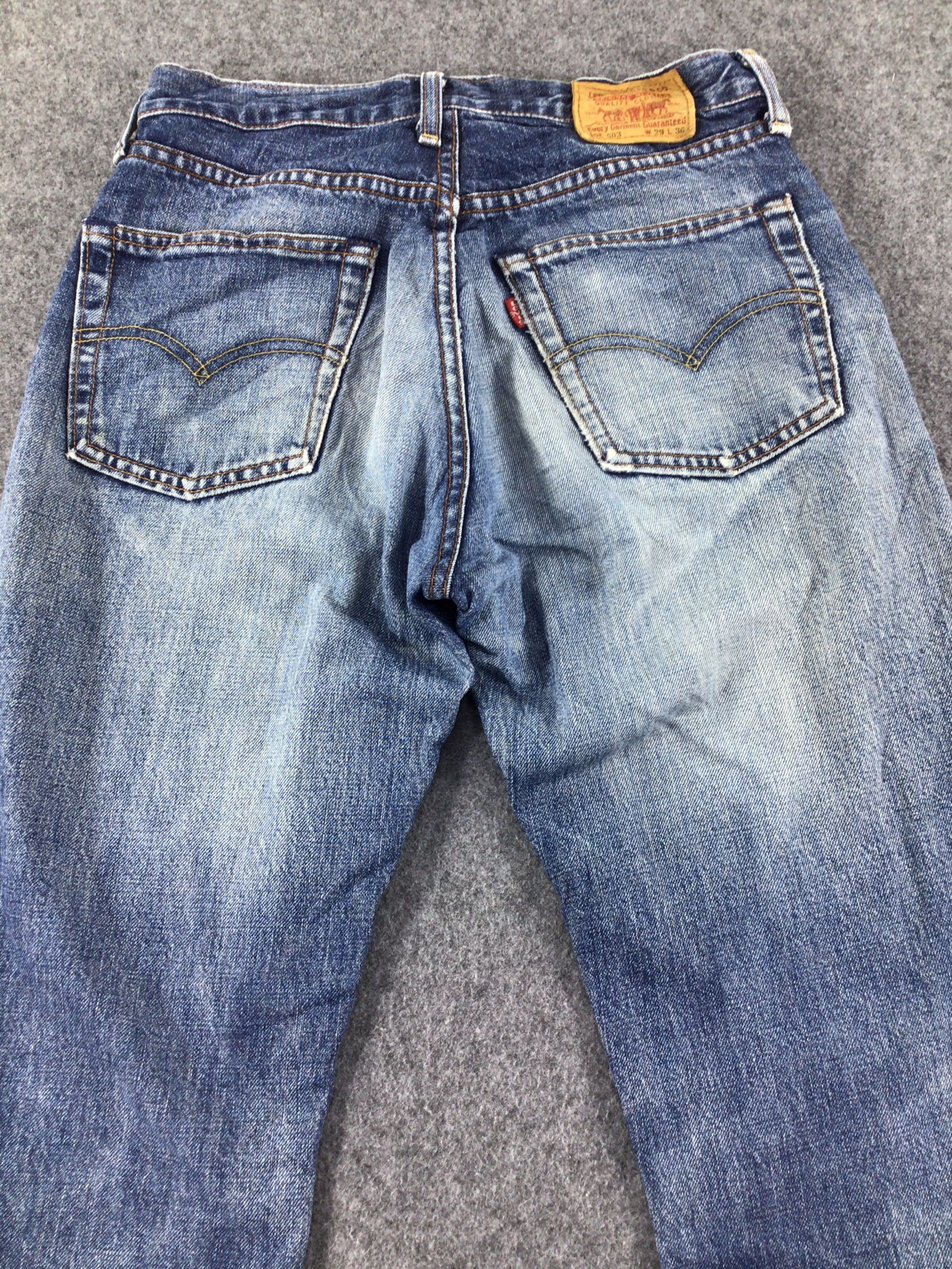 Levi's Vintage Levis 503 Jeans Faded Blue Denim KJ04 Size US 29 - 4 Thumbnail