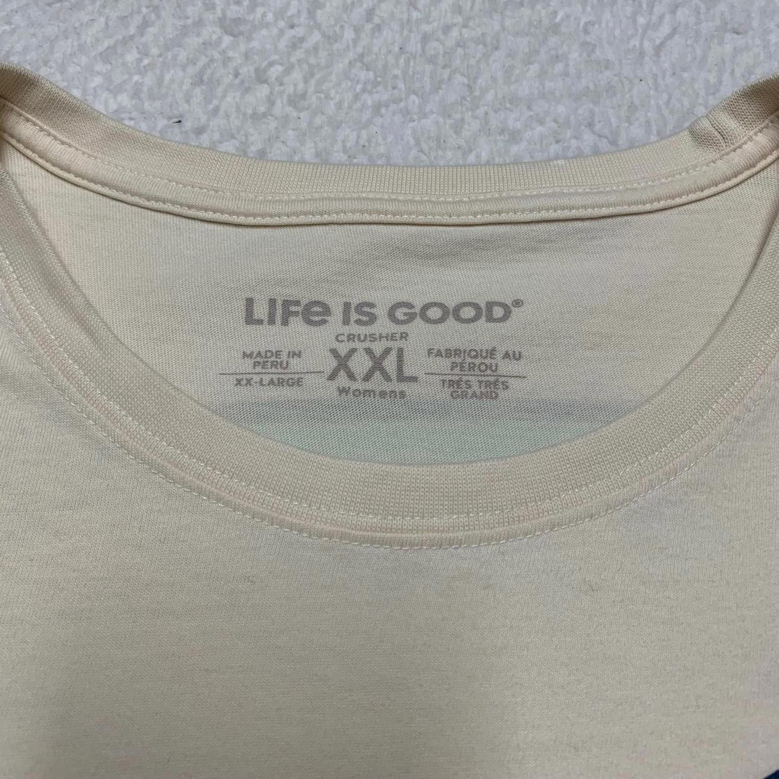 Life is Good Life is Good Women's XXL Beige Long Sleeve Graphic Tee Size XXL / US 16-18 / IT 52-54 - 3 Thumbnail