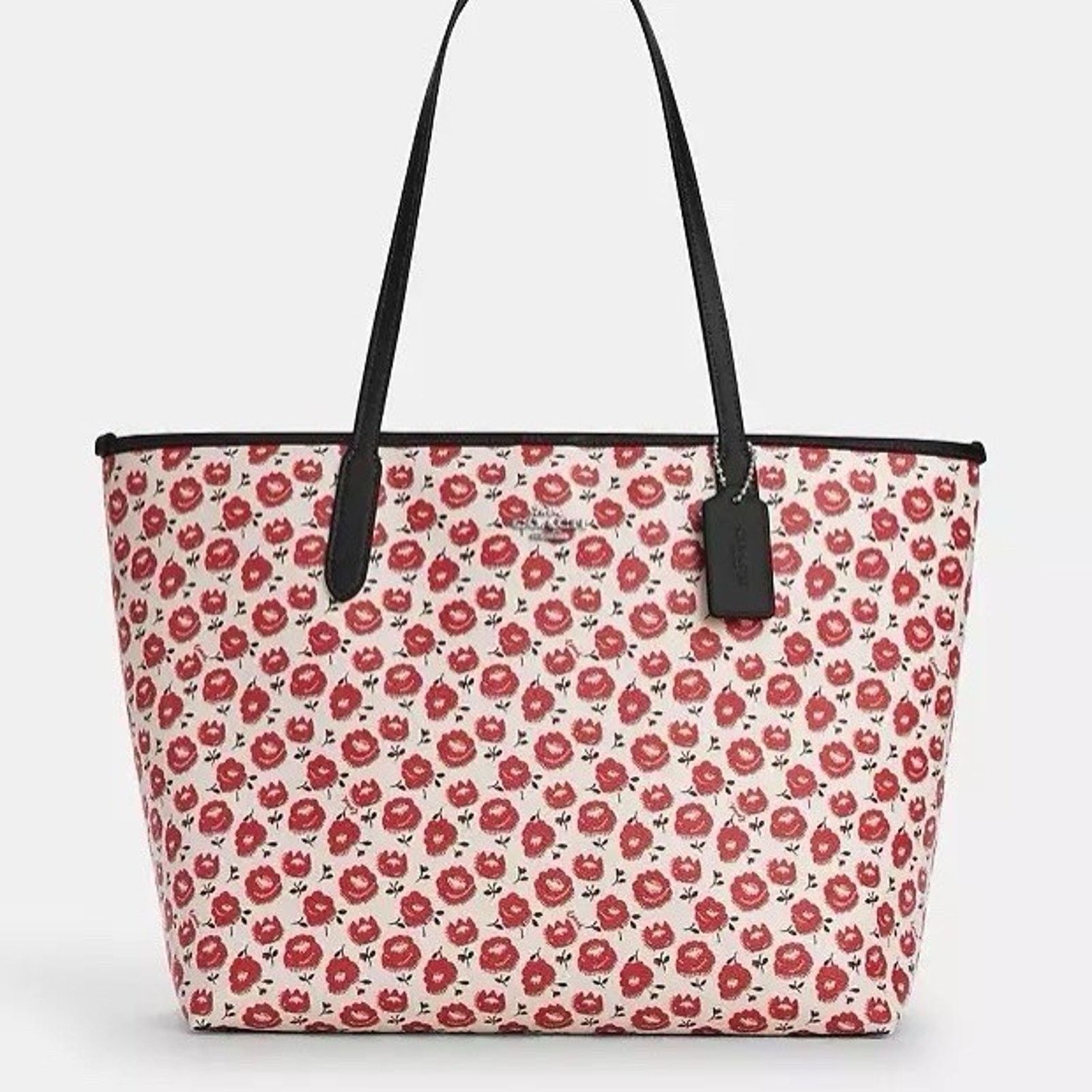 Coach NWT COACH City Tote Bag Floral Silver/Chalk/Black CBI50 Size ONE SIZE - 5 Thumbnail