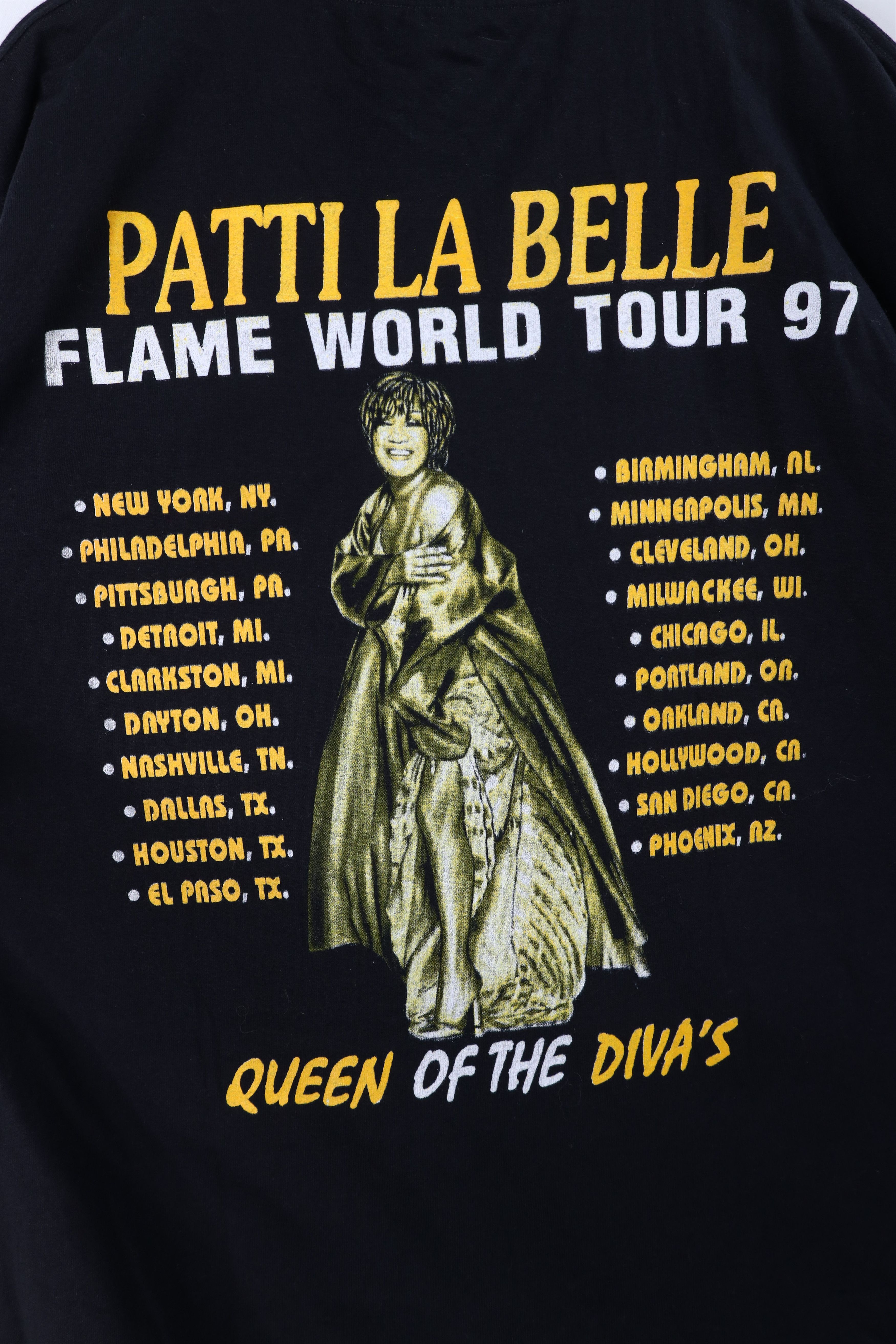 Vintage Vintage 90s Tour Patti La Belle Band T-Shirt Black Cotton Size US XL / EU 56 / 4 - 9 Thumbnail