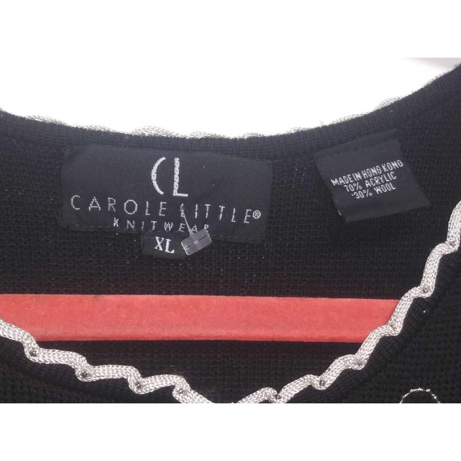 Vintage Carole Little Cardigan Sweater XL Embellished embroidered Bl Size XL / US 12-14 / IT 48-50 - 6 Thumbnail
