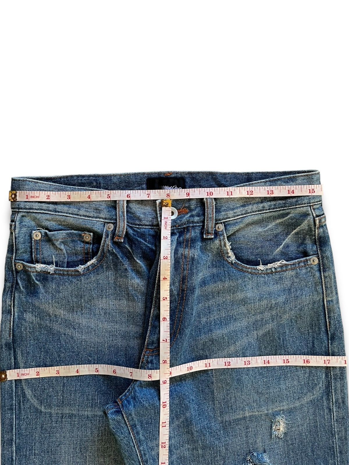 Japanese Brand Vintage Japanese Brand Paint Splatter Distressed Baggy Jeans Size US 31 - 10 Thumbnail