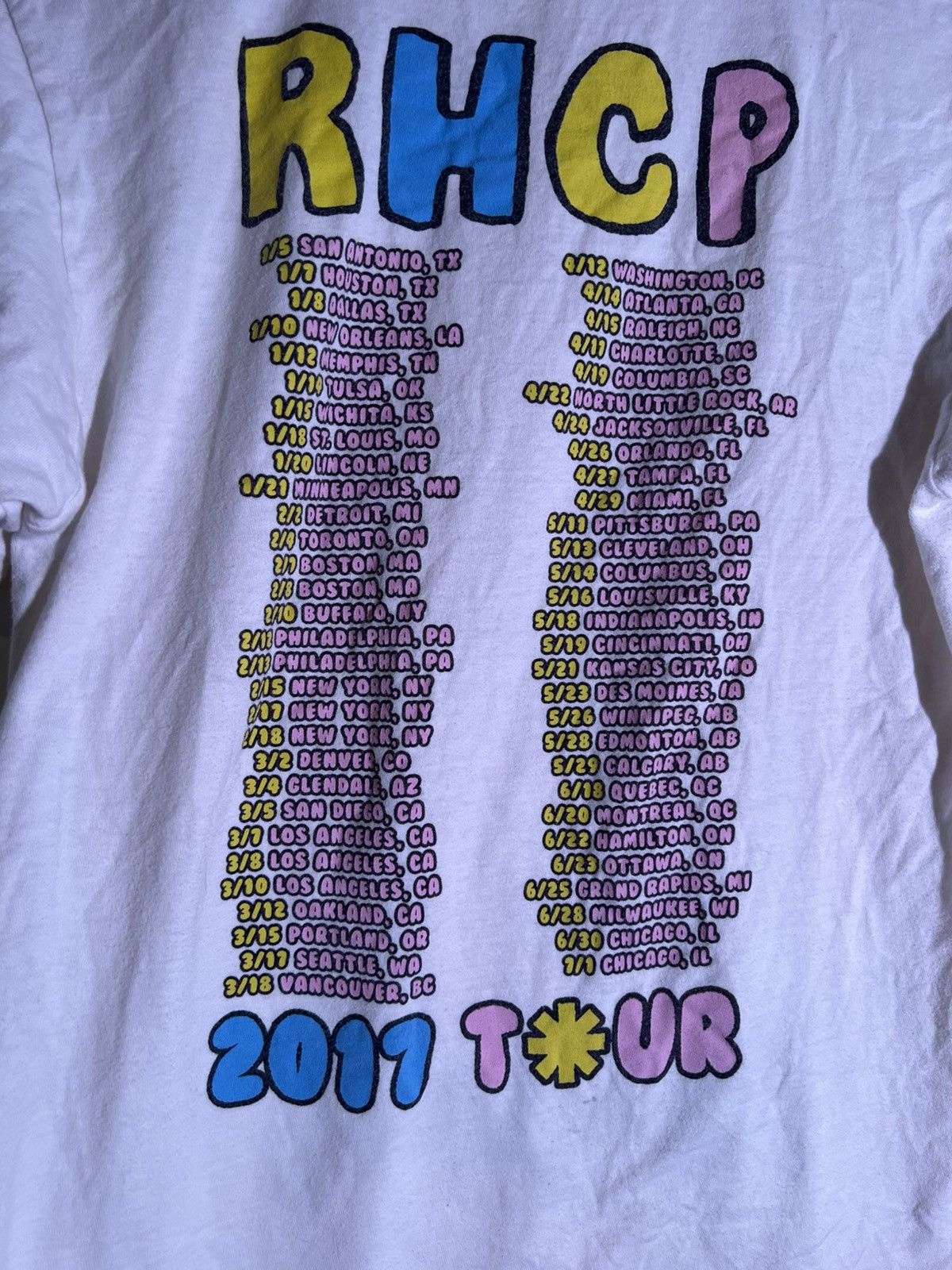 Band Tees 2017 Red Hot Chili Peppers Punk Rock Retro Band Tour T Shirt Size US M / EU 48-50 / 2 - 7 Thumbnail