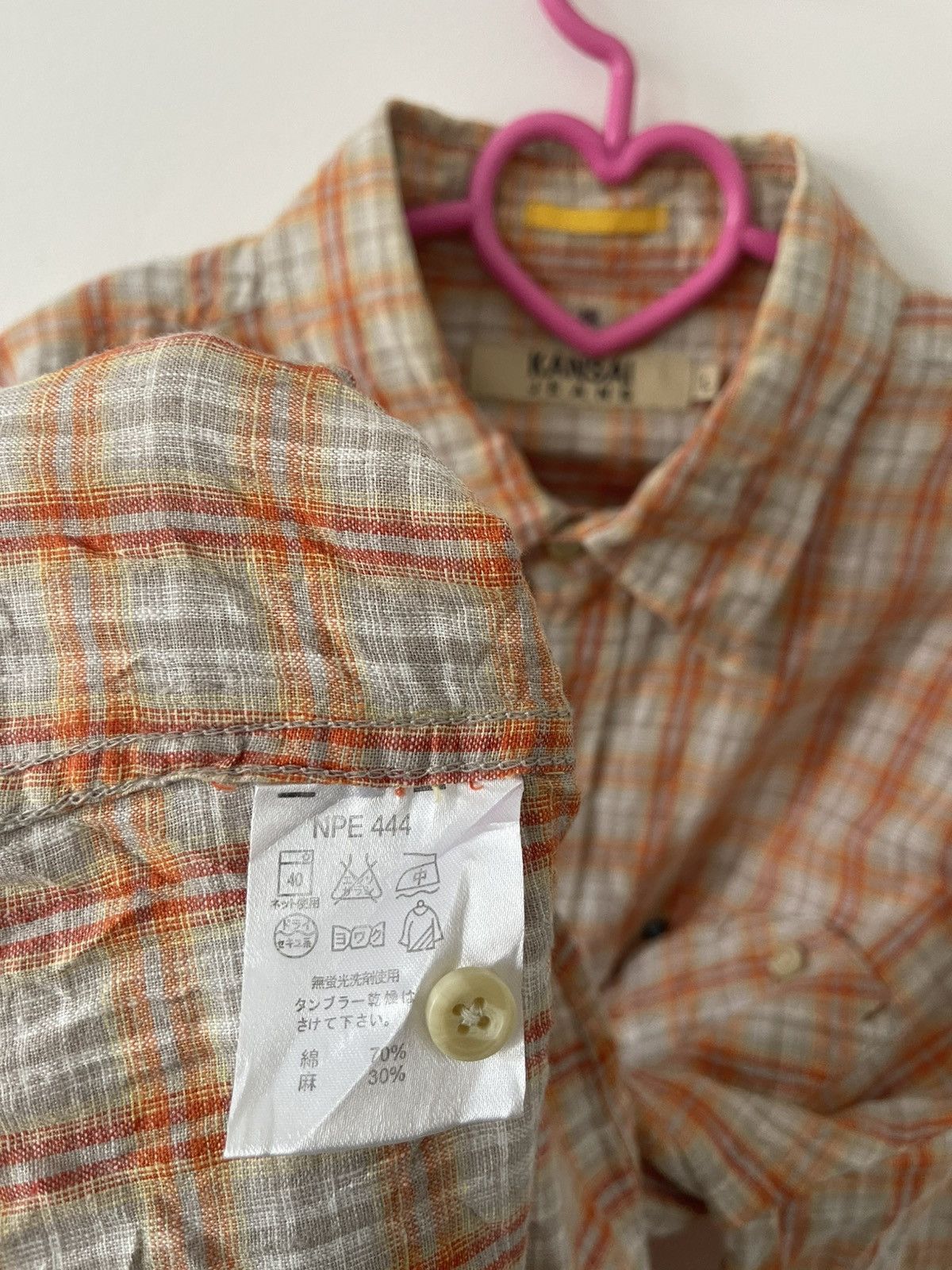 Kansai Yamamoto Rare Vintage KANSAI JEANS Single Pocket Plaid Tartan Orange Size US L / EU 52-54 / 3 - 5 Thumbnail