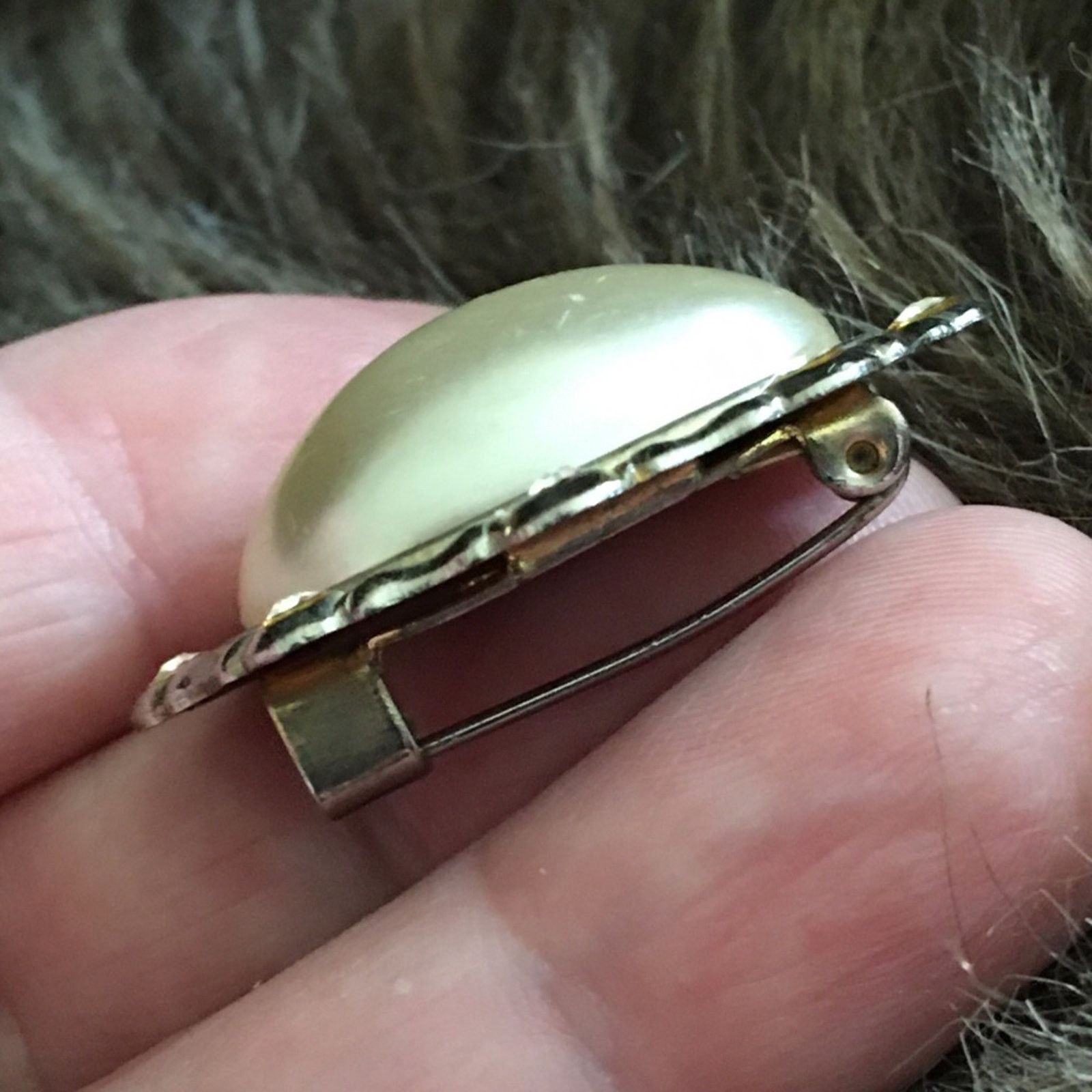 Vintage Vintage 60s faux pearl rhinestone brooch pin Size ONE SIZE - 3 Thumbnail