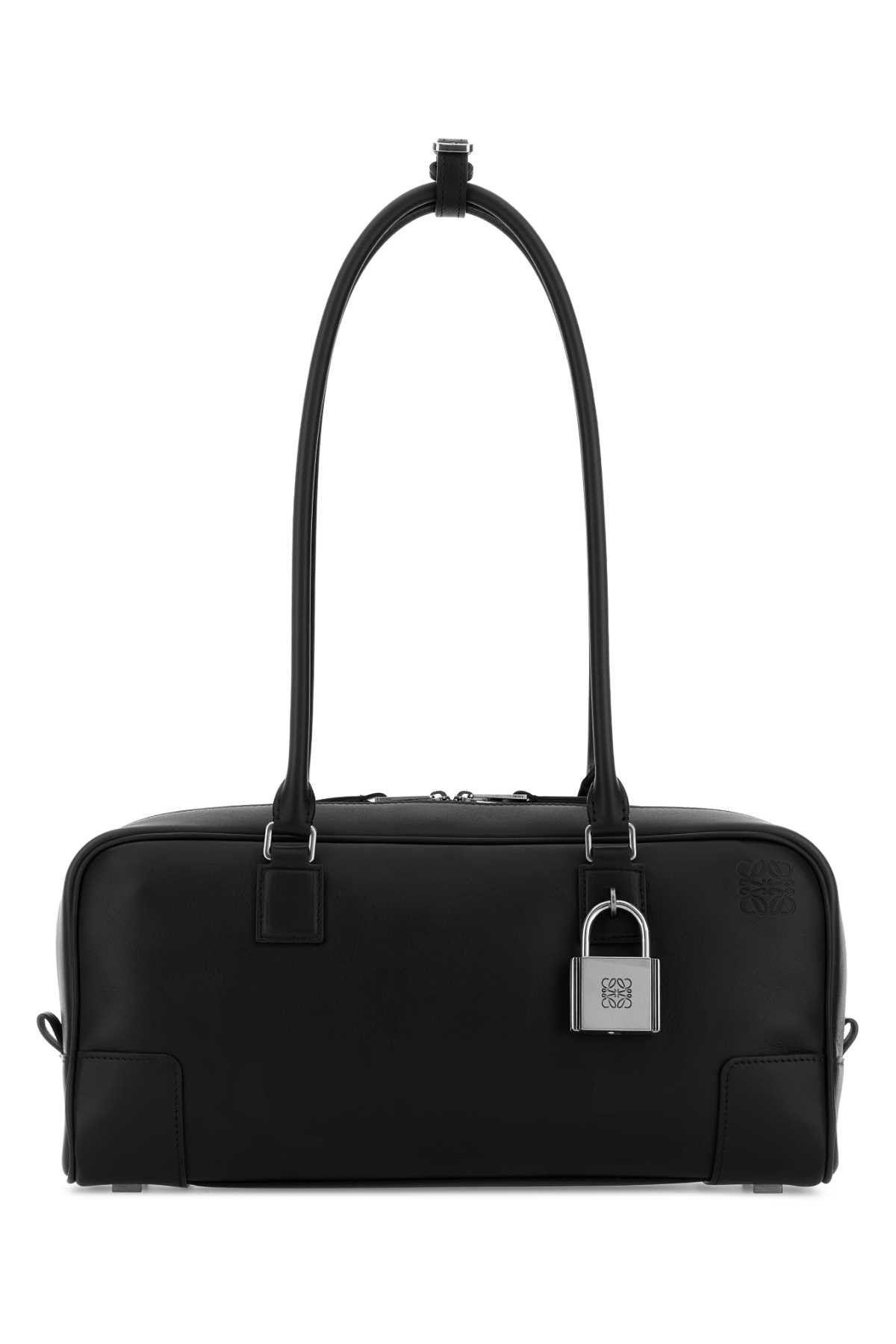 Black Leather Amazona 31 Shoulder Bag, Women's
