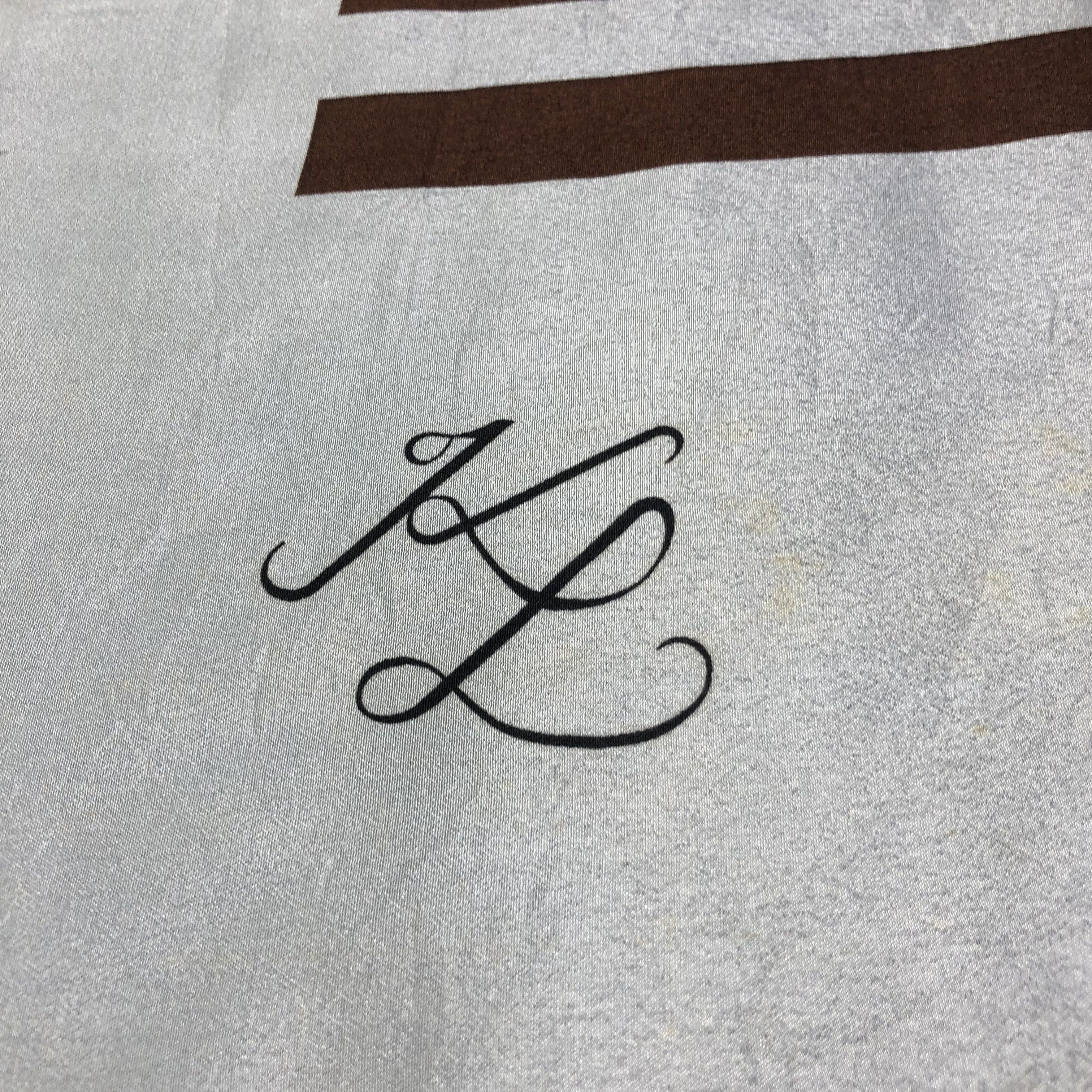 Karl Lagerfeld Vintage KL Luxury Hand Rolled Silk Scarf M782 Size ONE SIZE - 3 Thumbnail