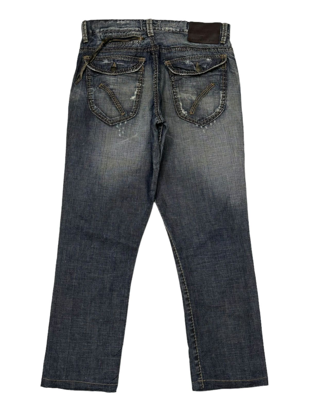 Beauty Beast ABSOLUTE JOY MULTI POCKET BAGGY CROP DISTRESSED DENIM JEANS Size US 33 - 4 Thumbnail