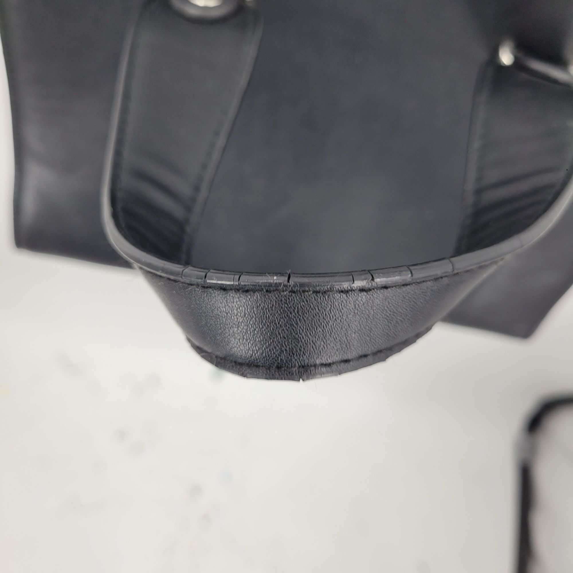 Mango MNG Black Vegan Faux Leather Double Top Handle Crossbody Bag Size ONE SIZE - 15 Thumbnail