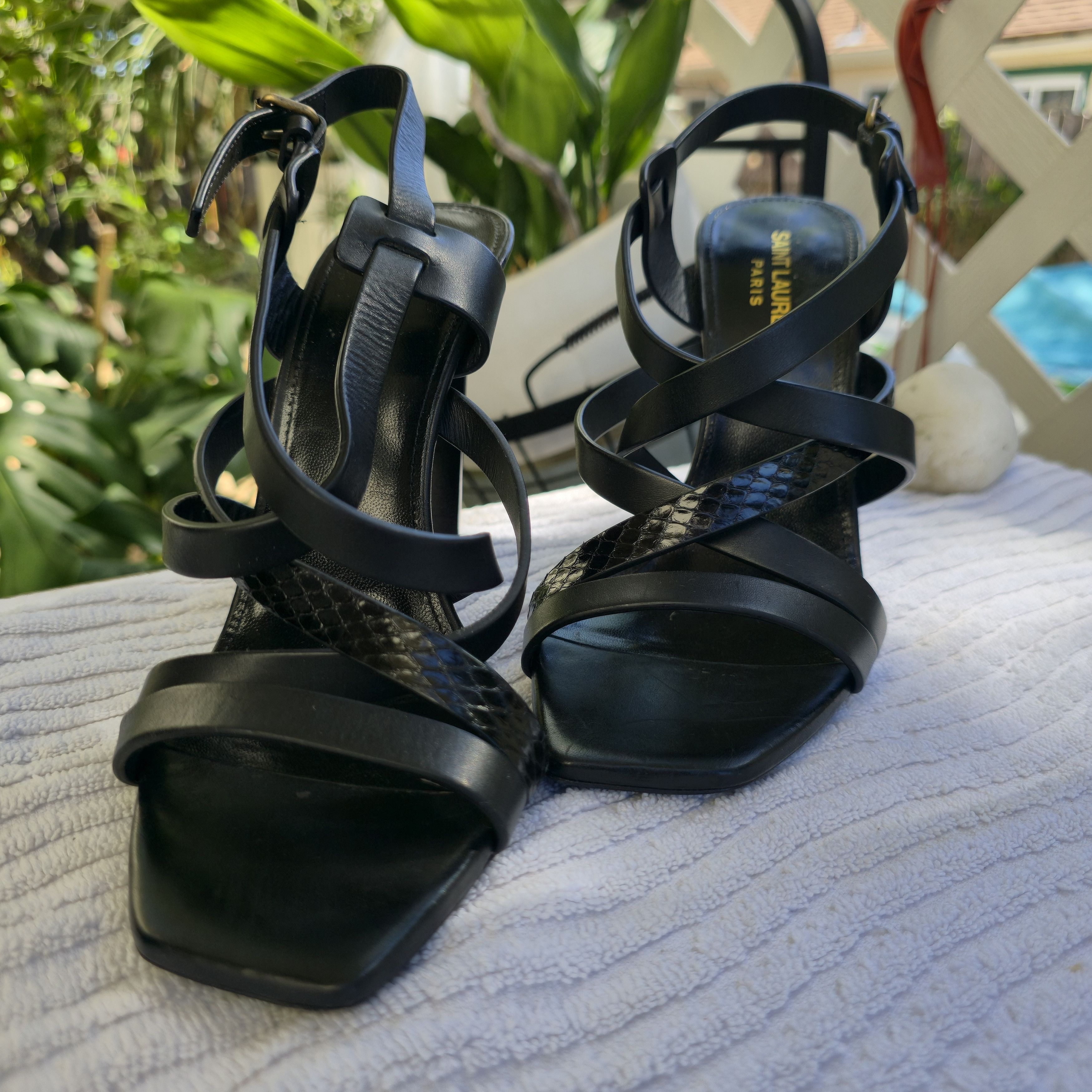 Saint Laurent Paris Saint Laurent Cassandra Heeled Sandal Size US 8 / IT 38 - 1 Thumbnail
