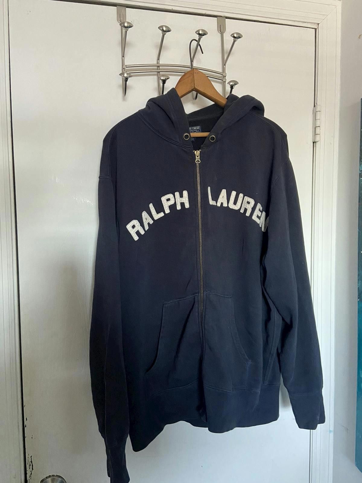 image of Vintage Polo Ralph Laurent Jeans Green Zip Up Hoodie in Blue, Men's (Size Medium)