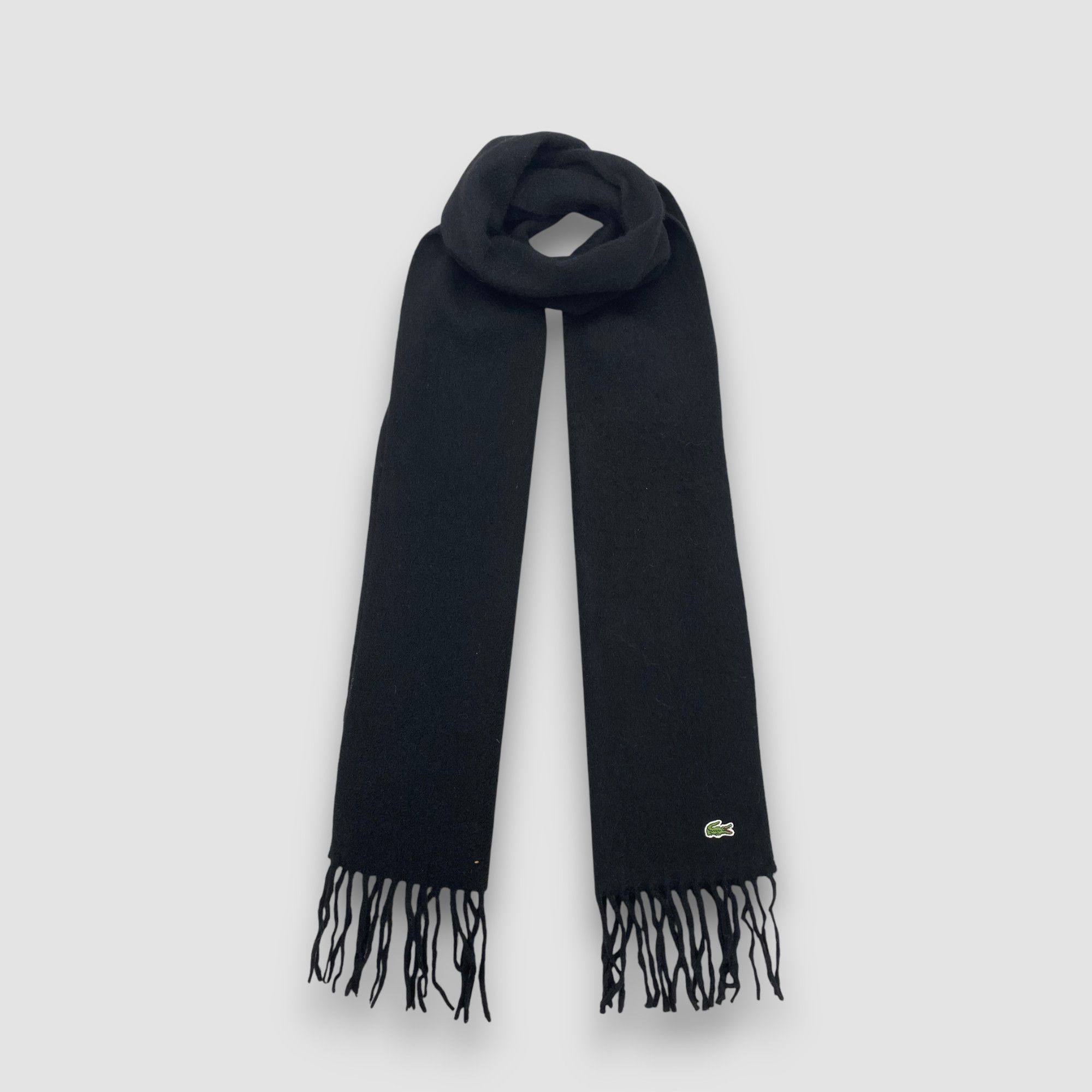Lacoste Vintage Lacoste Scarf Muffler Wool Fringe Winter Scarves Size ONE SIZE - 1 Thumbnail
