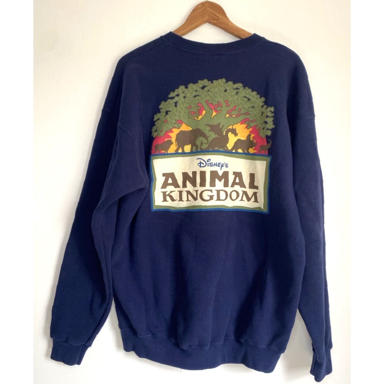 Vintage VINTAGE Mickey Inc. Disney's Animal Kingdom Sweatshirt Unisex Adults XL Navy Blue 90s Graphic Print Double-Sided Firn Size US XL / EU 56 / 4 - 2 Thumbnail