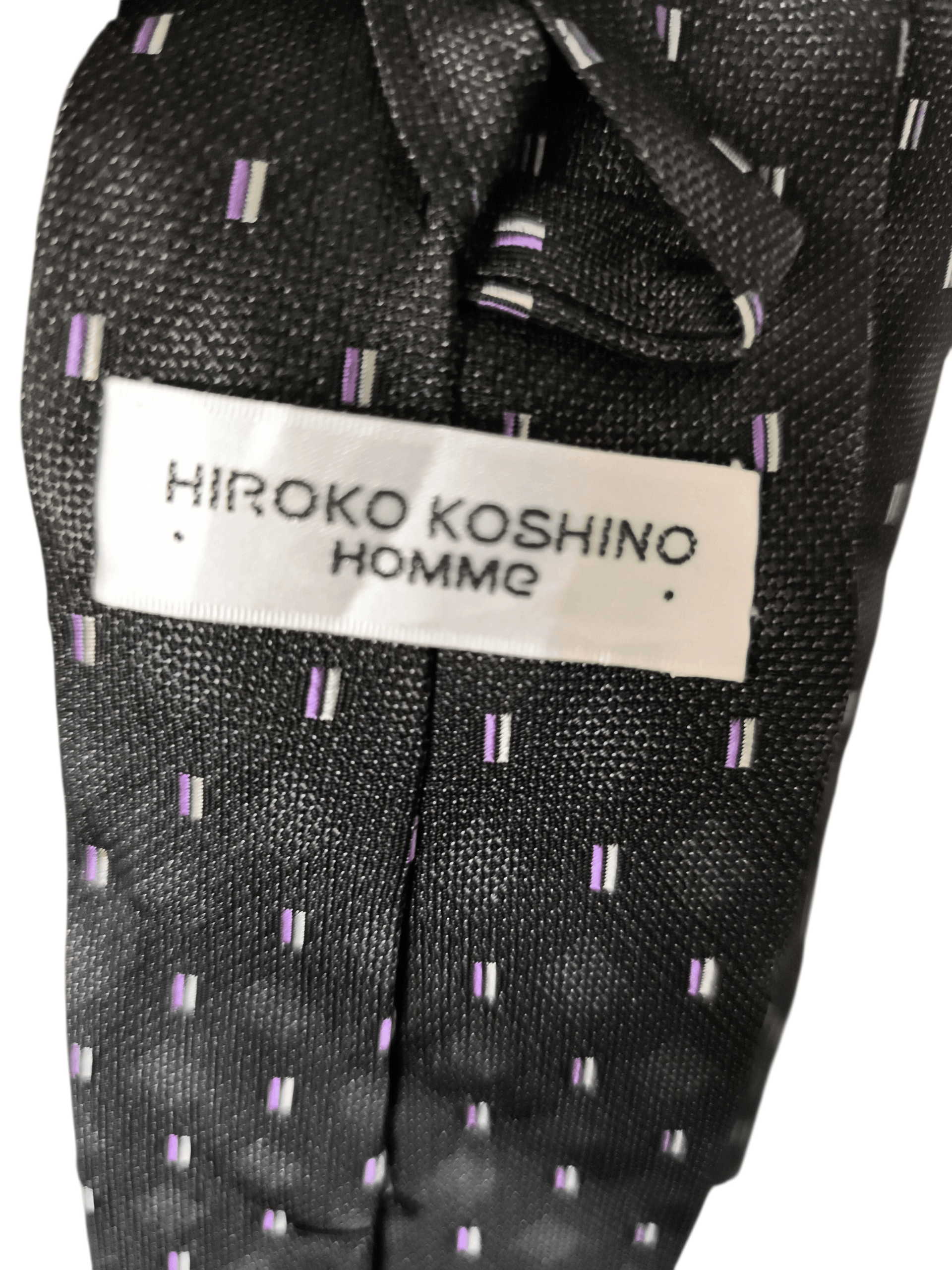 Hiroko Koshino Homme Vintage Hiroko Koshino Homme Woven Jacquard Pin Dot Silk Tie Size ONE SIZE - 4 Thumbnail