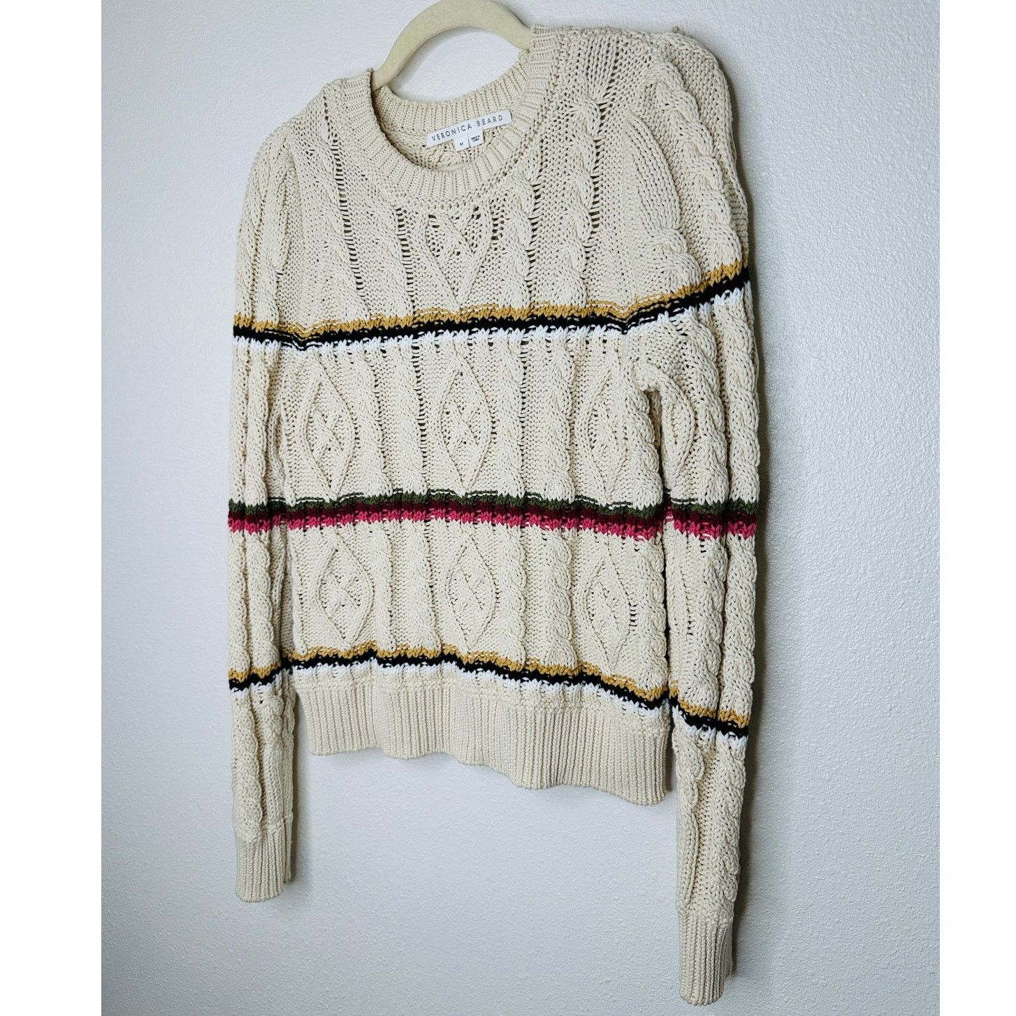Veronica Beard Veronica Beard Bruna Cream Stripe Knit Long Sleeve Sweater M Size M / US 6-8 / IT 42-44 - 3 Thumbnail