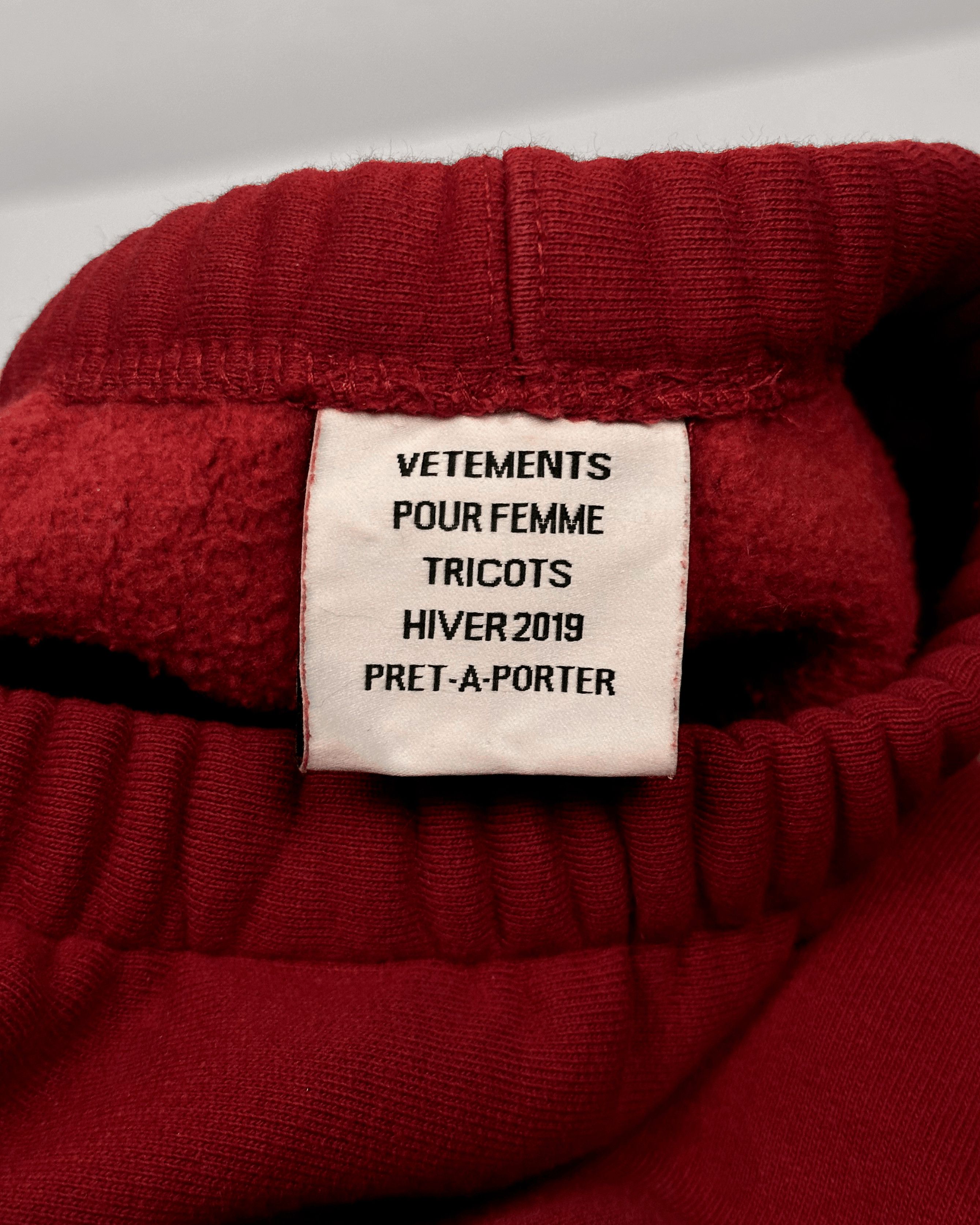 Vetements Vetements Burgundy Spellout Logo Sweatpants Size US 30 / EU 46 - 9 Thumbnail