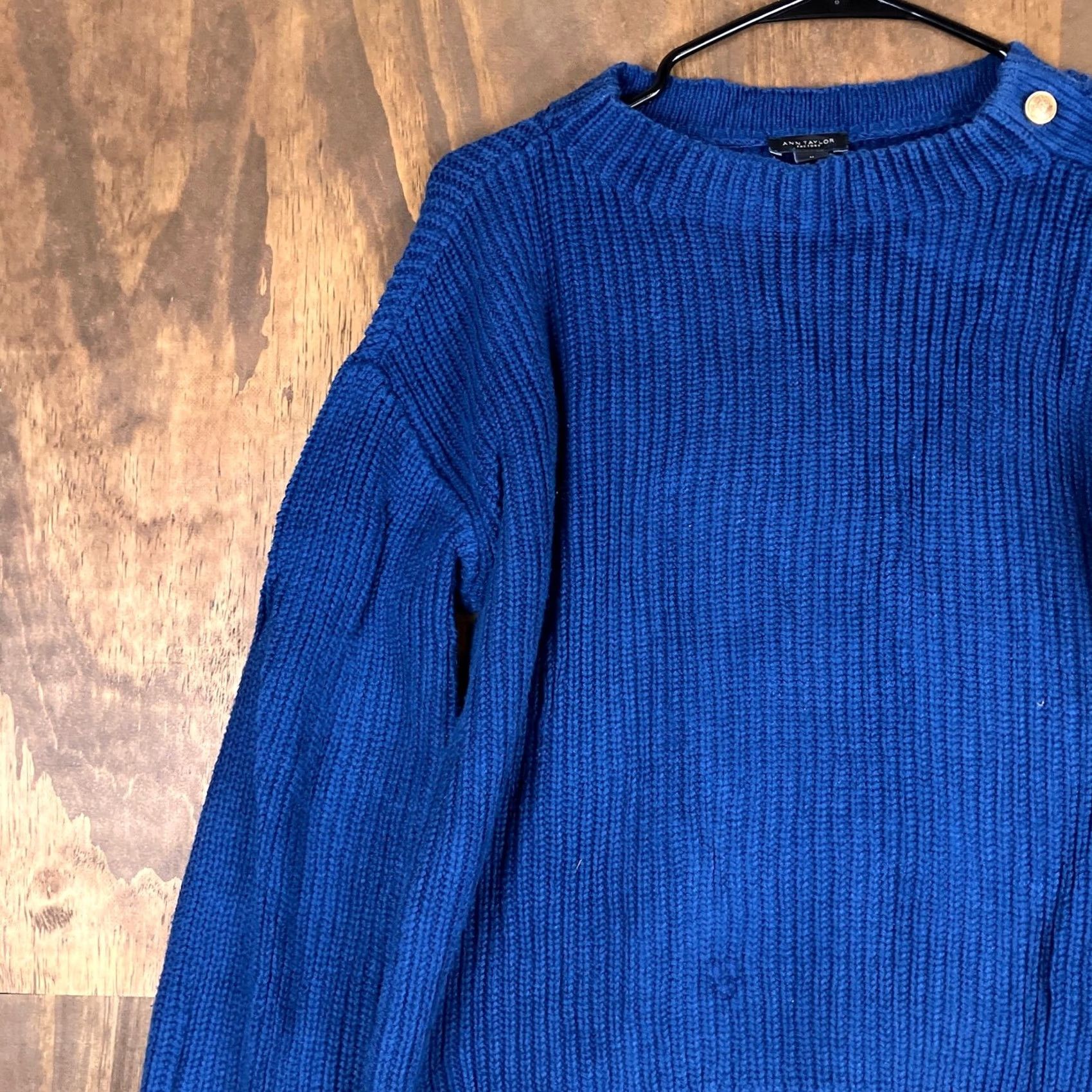 Ann Taylor Ann Taylor Factory Womens Sweater Blue Crew Neck Long Sleeve Knitted Medium Size M / US 6-8 / IT 42-44 - 4 Thumbnail