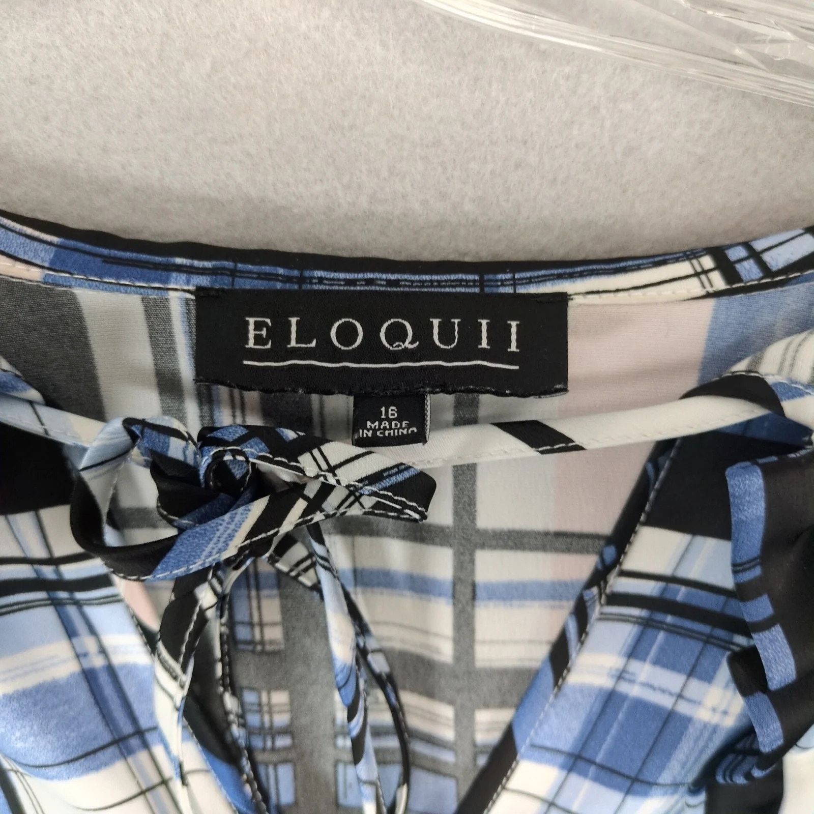 Other Eloquii Blue Plaid Boho Shift Dress Sz 16 Puff Sleeve Size XXL / US 16-18 / IT 52-54 - 3 Thumbnail