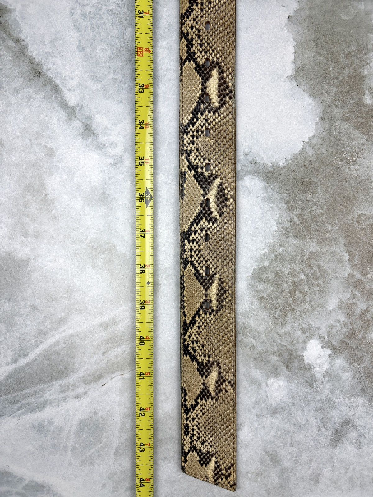 Junya Watanabe Junya Watanabe Snakeskin Silver Buckle Belt Tan Size ONE SIZE - 5 Thumbnail
