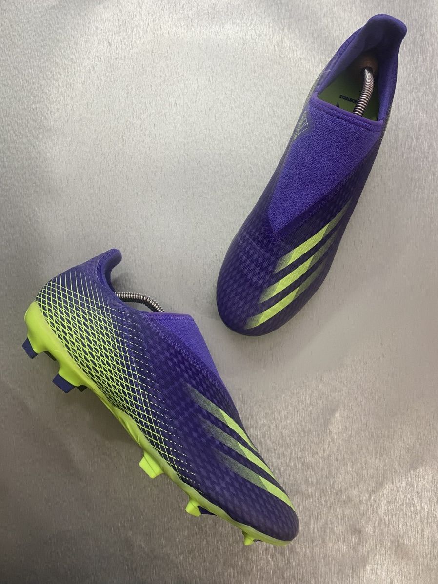 Adidas adidas X Ghosted 3 Laceless FG Purple Green Size US 12 / EU 45 - 4 Thumbnail