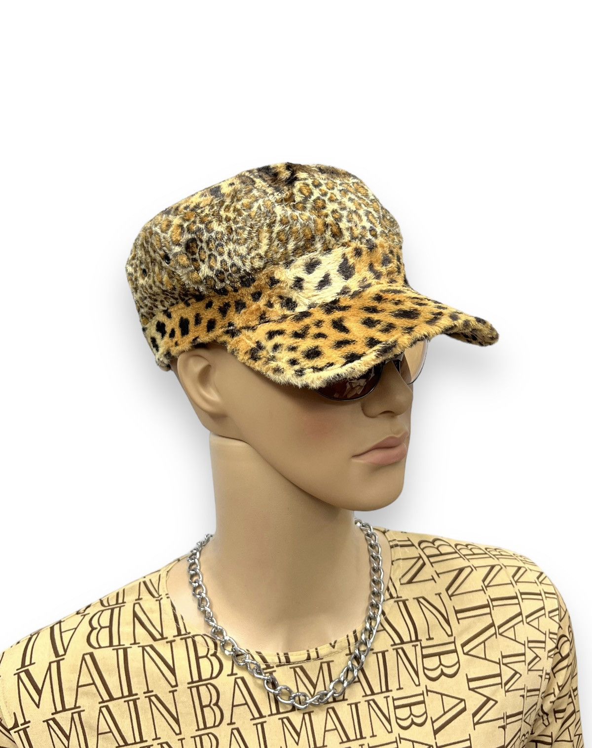 image of Archival Clothing x Ca4La Vintage Designer Ca4La Luxury Leopard Design Hat in Leopard Print, Men's