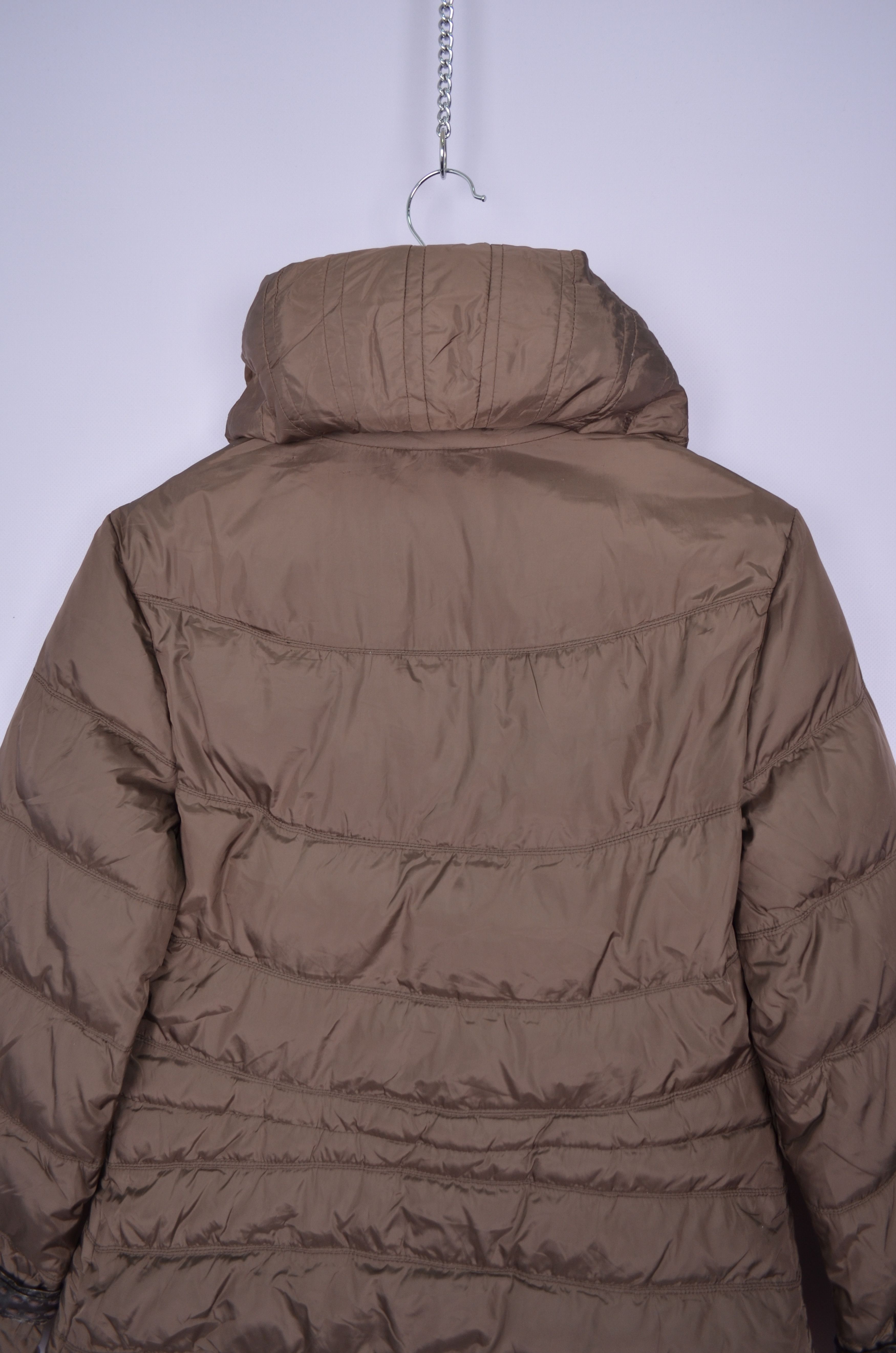 Designer Womens Bernard Perris Brown Nylon Down Jacket Puffer Size 40 Size M / US 6-8 / IT 42-44 - 7 Thumbnail